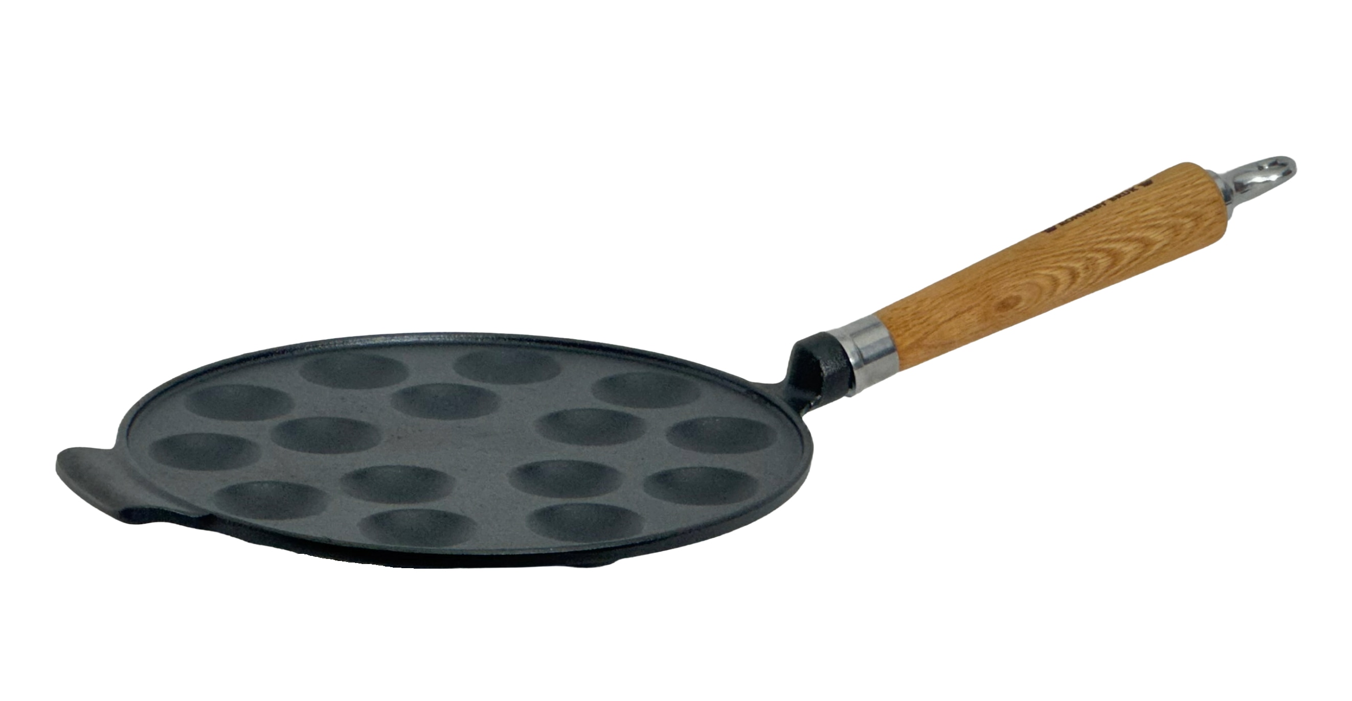 Ronneby Bruk Poffertjespfanne "Maestro Poffertjes-Pfanne, Ø 24 cm, mit Holzgriff" Gusseisen 1 tlg.