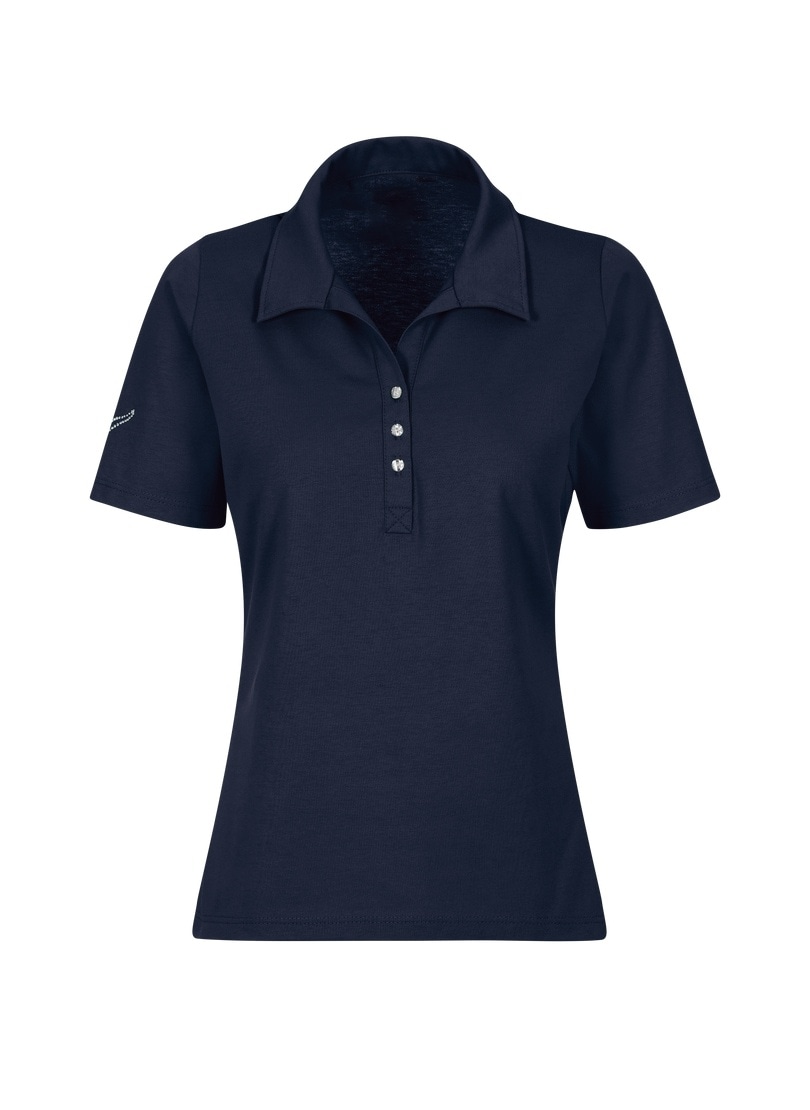 Trigema Poloshirt »TRIGEMA Poloshirt aus Baumwolle mit Kristallsteinen«