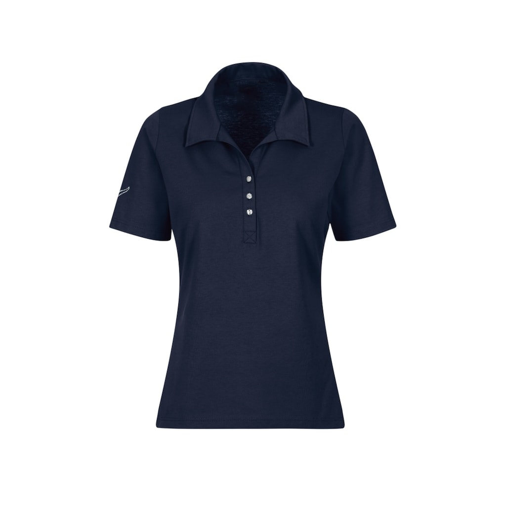 Trigema Poloshirt »TRIGEMA Poloshirt aus Baumwolle mit Kristallsteinen«, (1 tlg.)