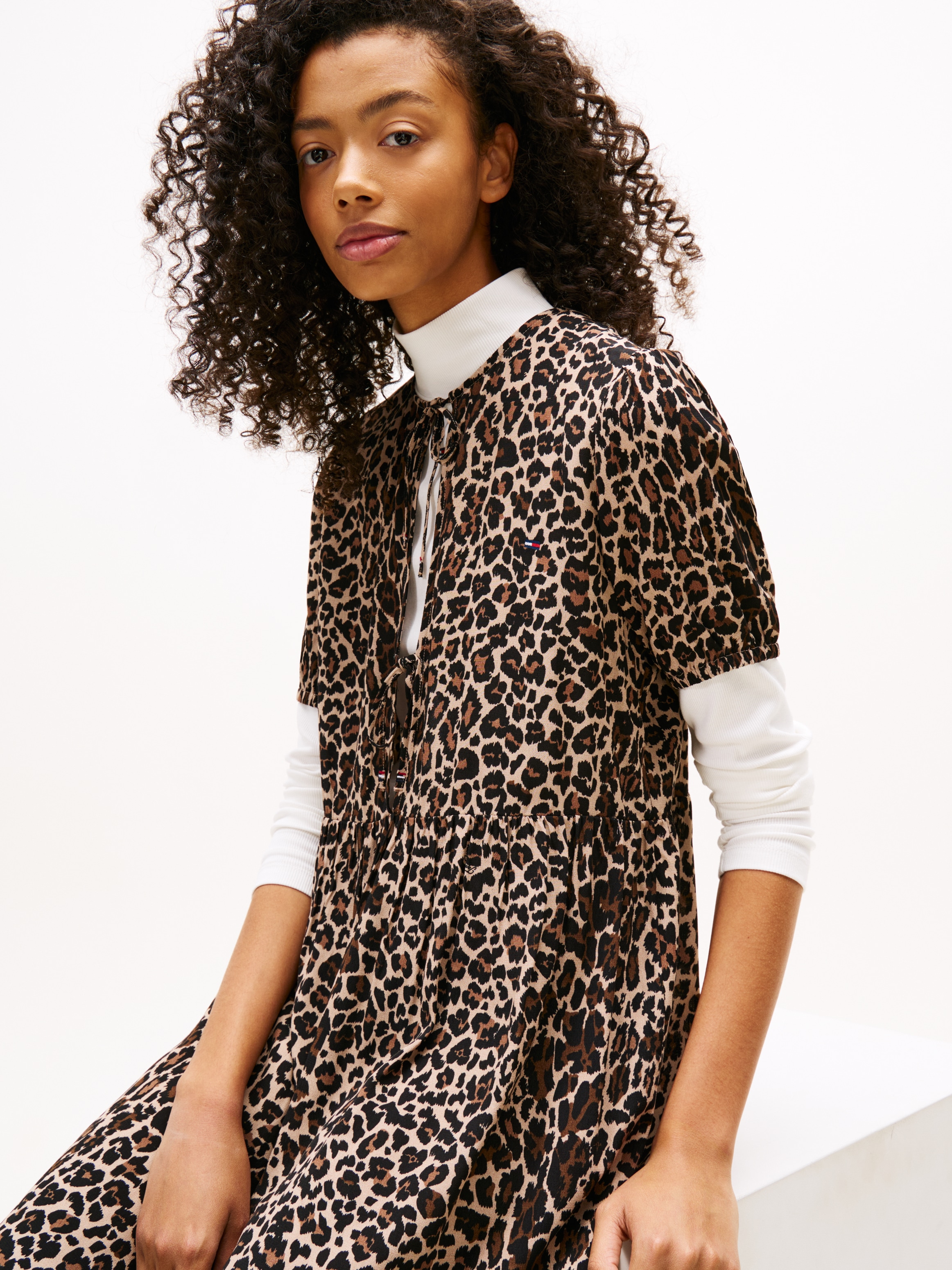 Tommy Jeans A-Linien-Kleid »TJW TIE DETAIL MINI DRESS«