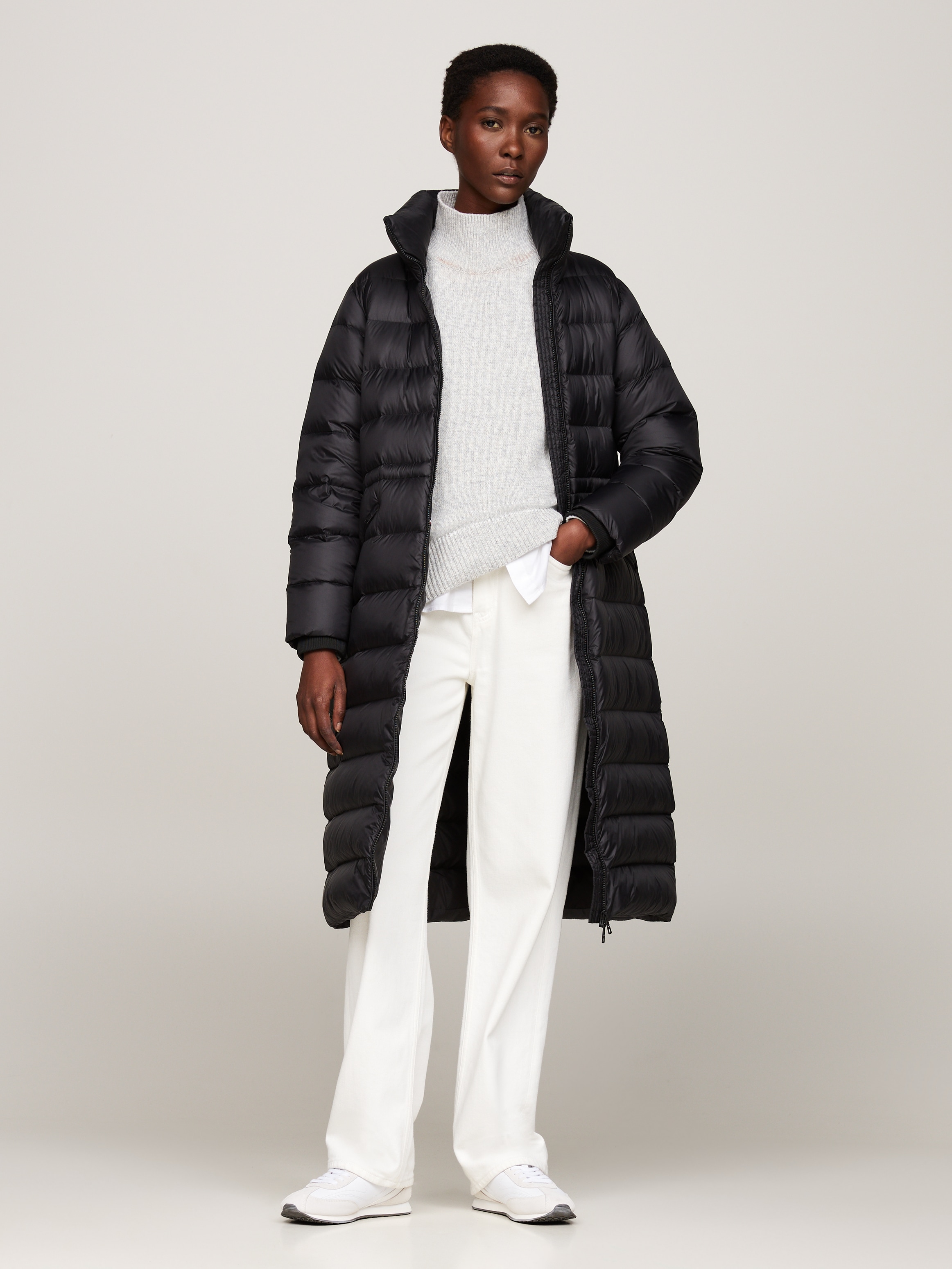 Tommy Hilfiger Steppmantel "MW DOWN FUNNEL NK MAXI COAT", mit Funnelkragen