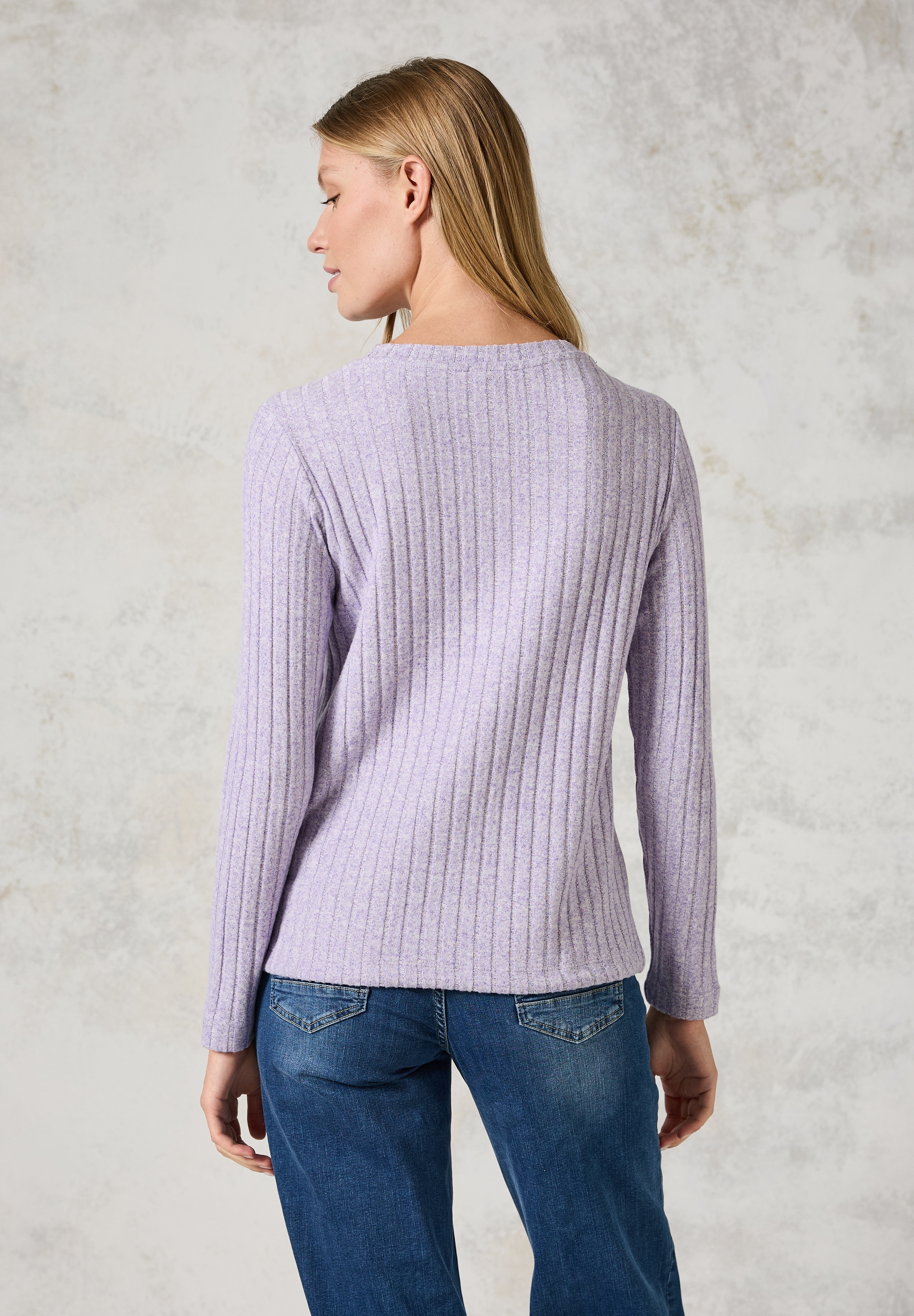 Cecil Langarmshirt, mit Materialmix