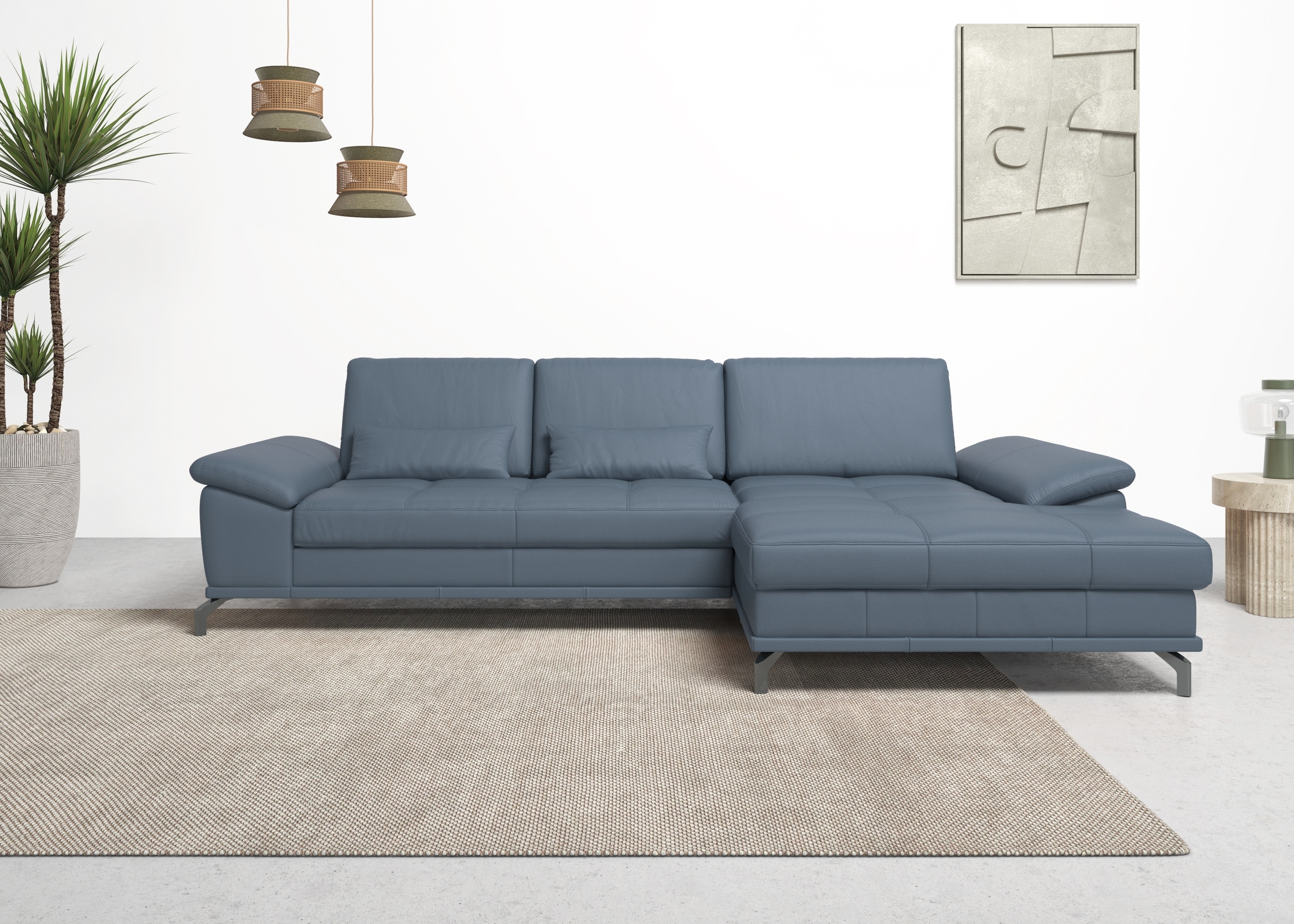 OTTO home Ecksofa "Costello L-Form, B: 301cm, Sitztiefen & Armteilverstellung, Federkern" 3 Nierenkissen, optional Schlaffunktion & Bettkasten