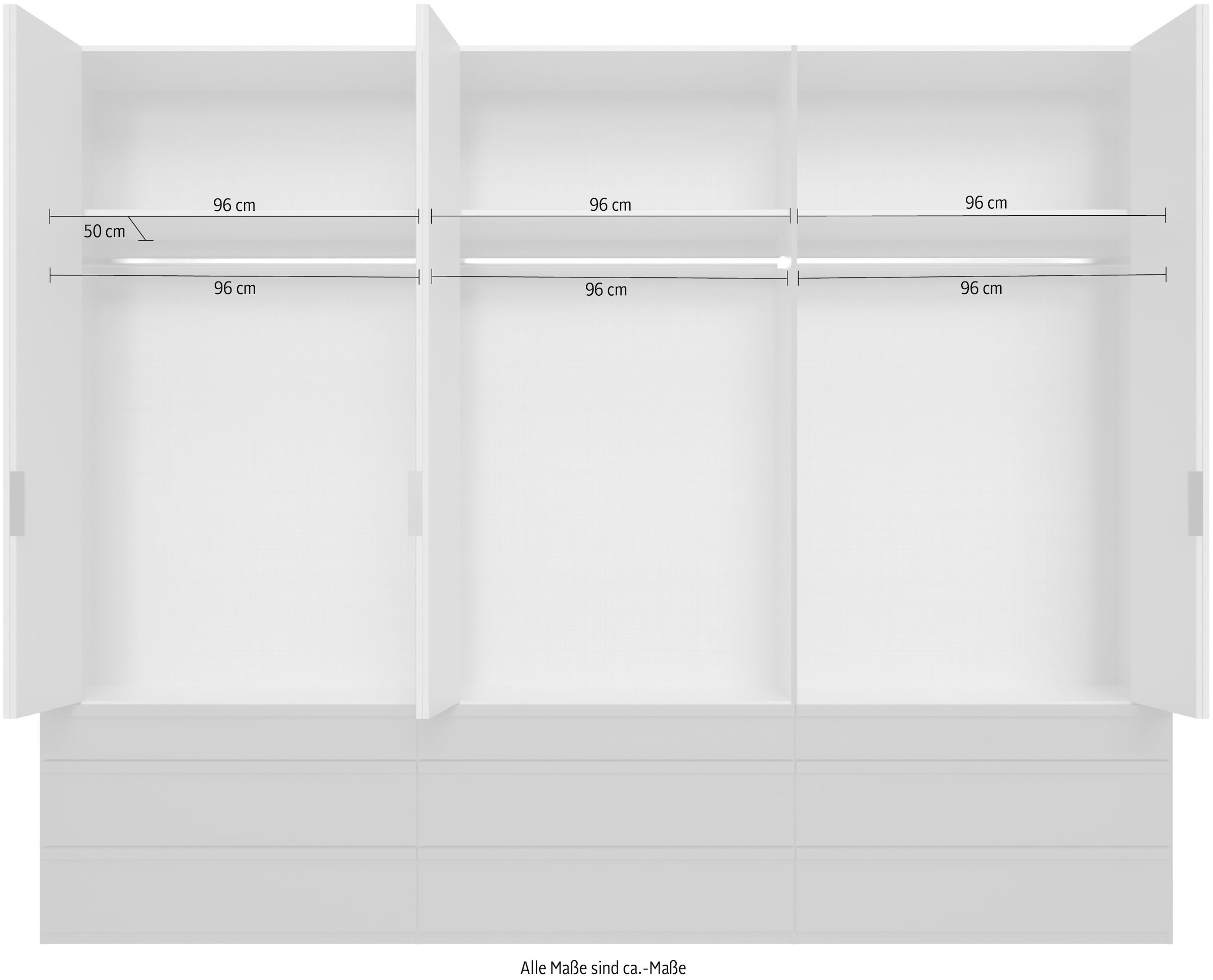 Wimex Falttürenschrank »Oxford by fresh to go, in 3 Breiten und 2 Höhen, Made in Germany«, (mit Schubladen, wahlweise mit oder ohne Spiegel), mit hochwertigen Falttüren für den perfekten Überblick