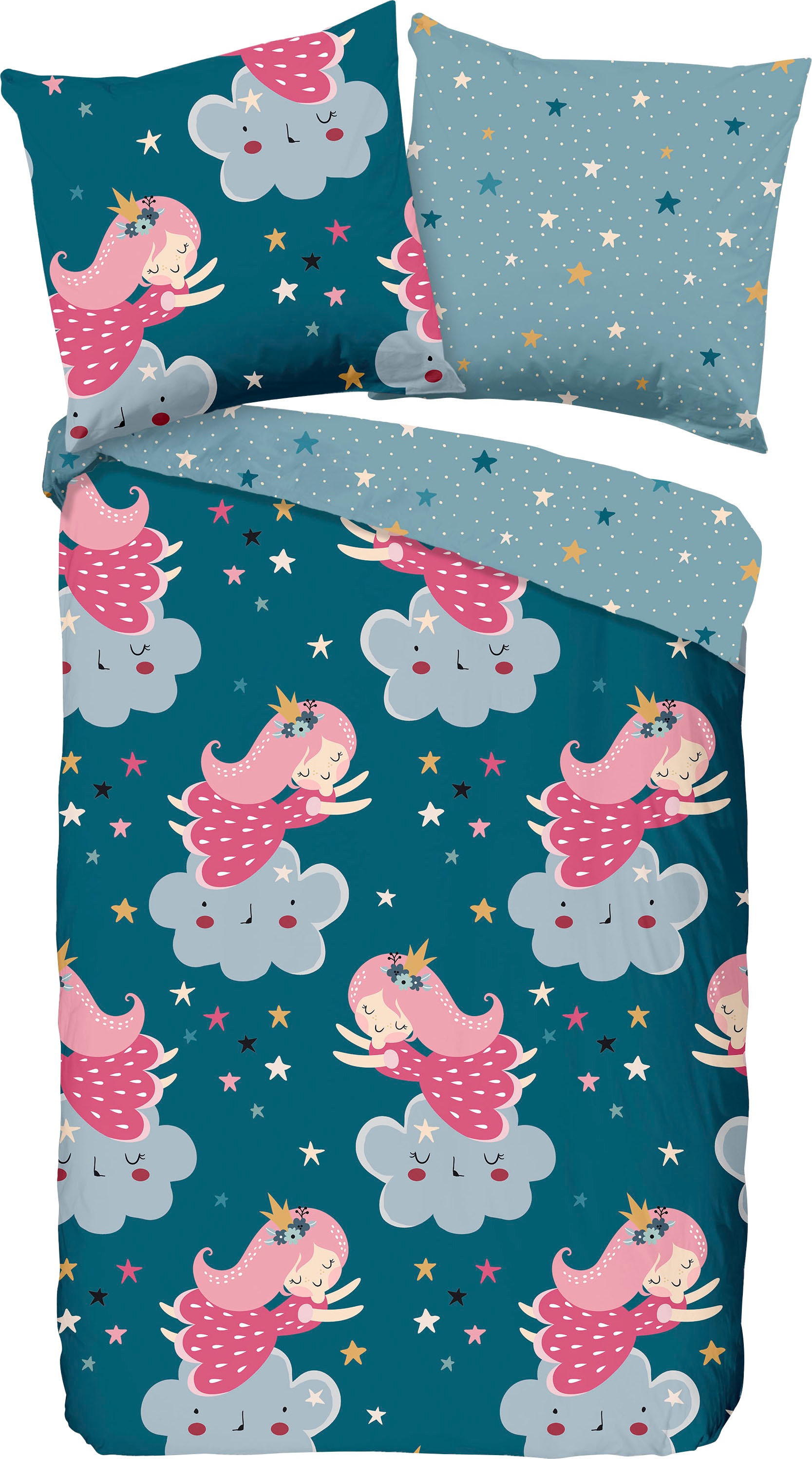 good morning Kinderbettwäsche "Princesse" 2 Stk. Baumwolle, 135x200, Reißve günstig online kaufen