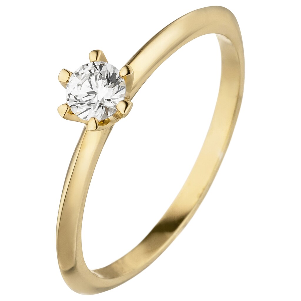 JOBO Solitärring 585 Gold mit Diamant Brillant 0 15 ct.