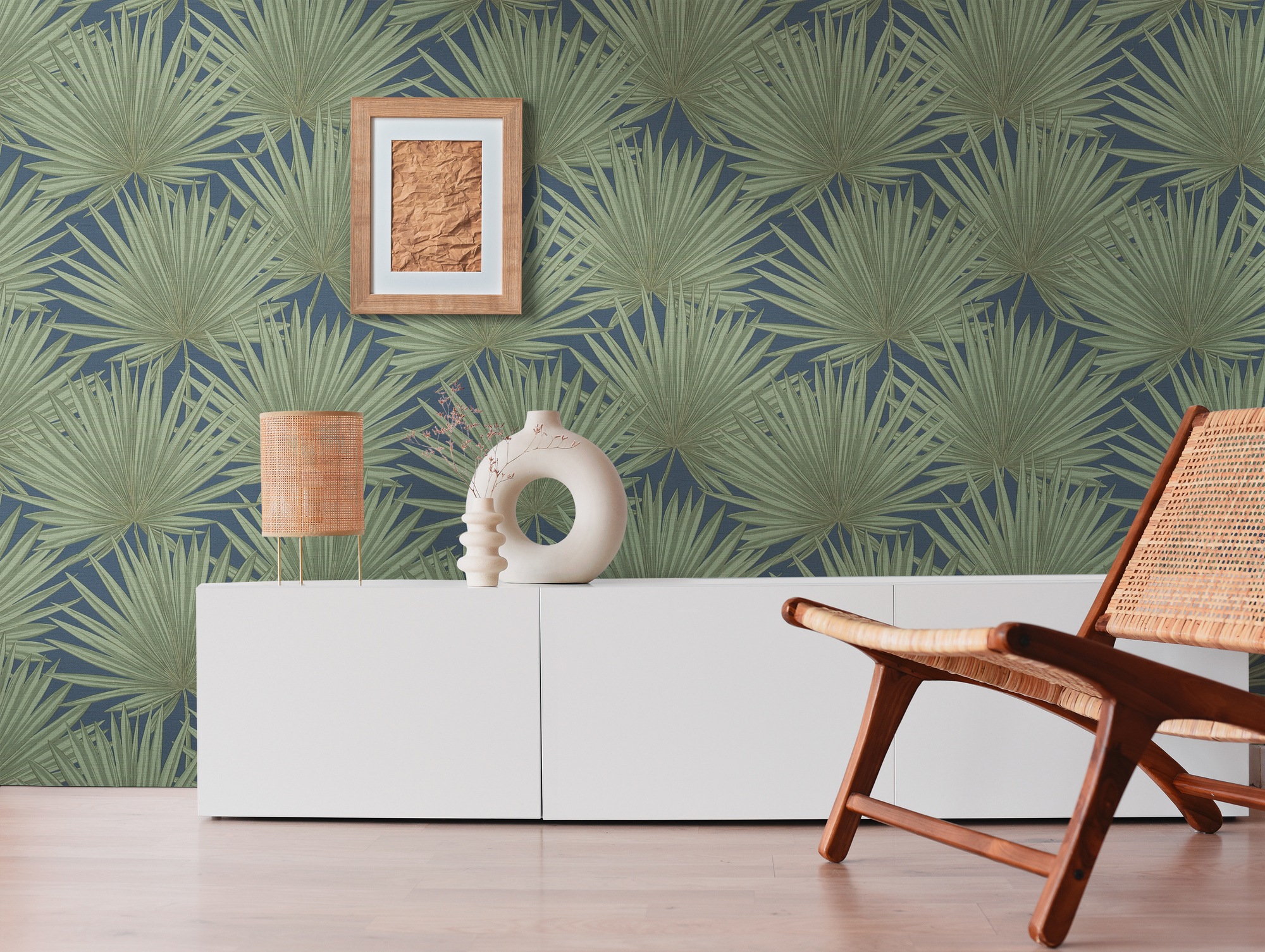 A.S. Création Vliestapete »Antigua Tapete mit Palmenblätter«, matt-gemustert-neutral, Tapete Floral Tapeten Wohnzimmer Schlafzimmer Küche modern Flur Design