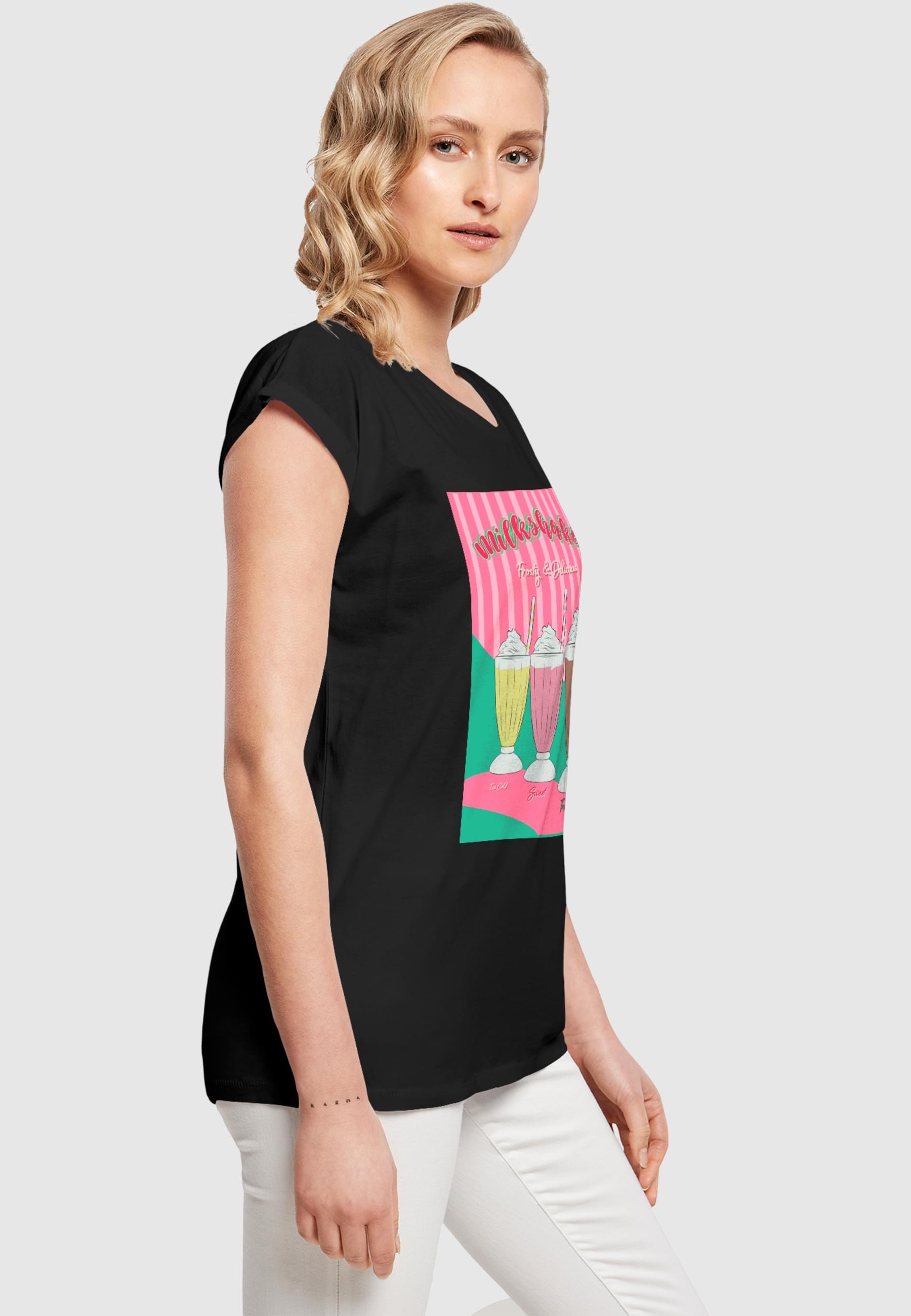 MisterTee T-Shirt »MisterTee Ladies Milkshake Tee - Extended Shoulder Tee«, (1 tlg.)