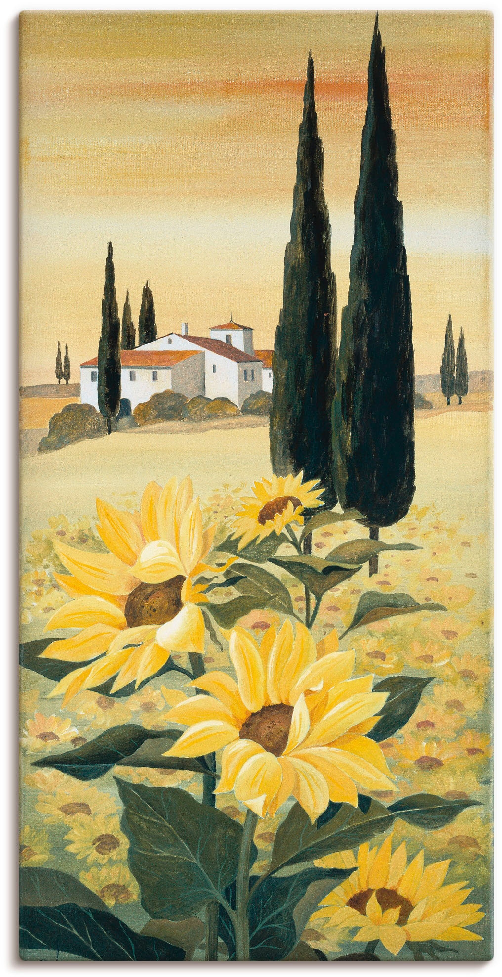 Artland Leinwandbild "Südliche Weite" Blumen 1 Stk. tlg. auf Holzrahmen gespannt