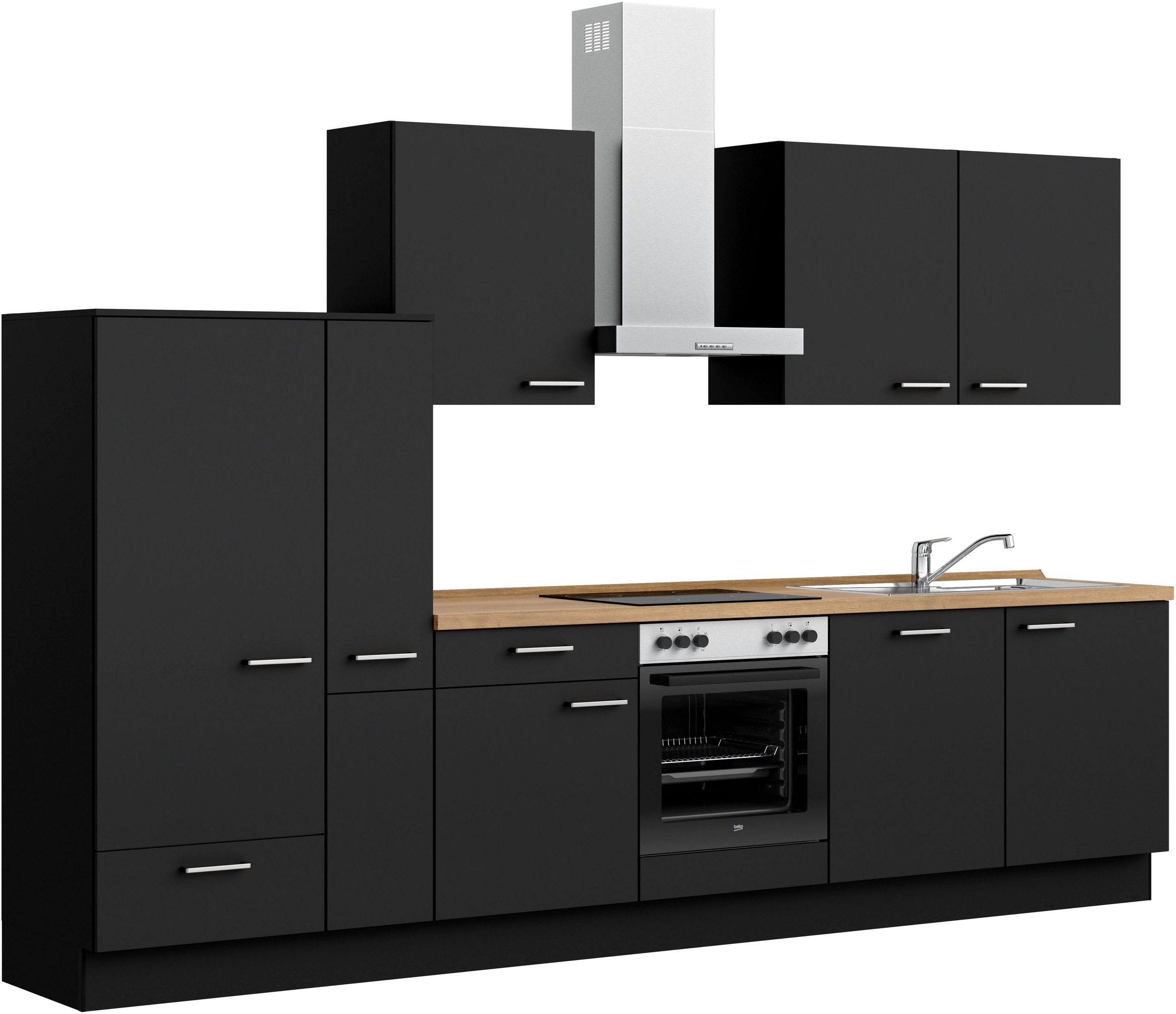 nobilia® Küchenzeile »"Touch I"«, vormontiert, Ausrichtung wählbar, Breite 330 cm, wahlw. mit E-Geräten