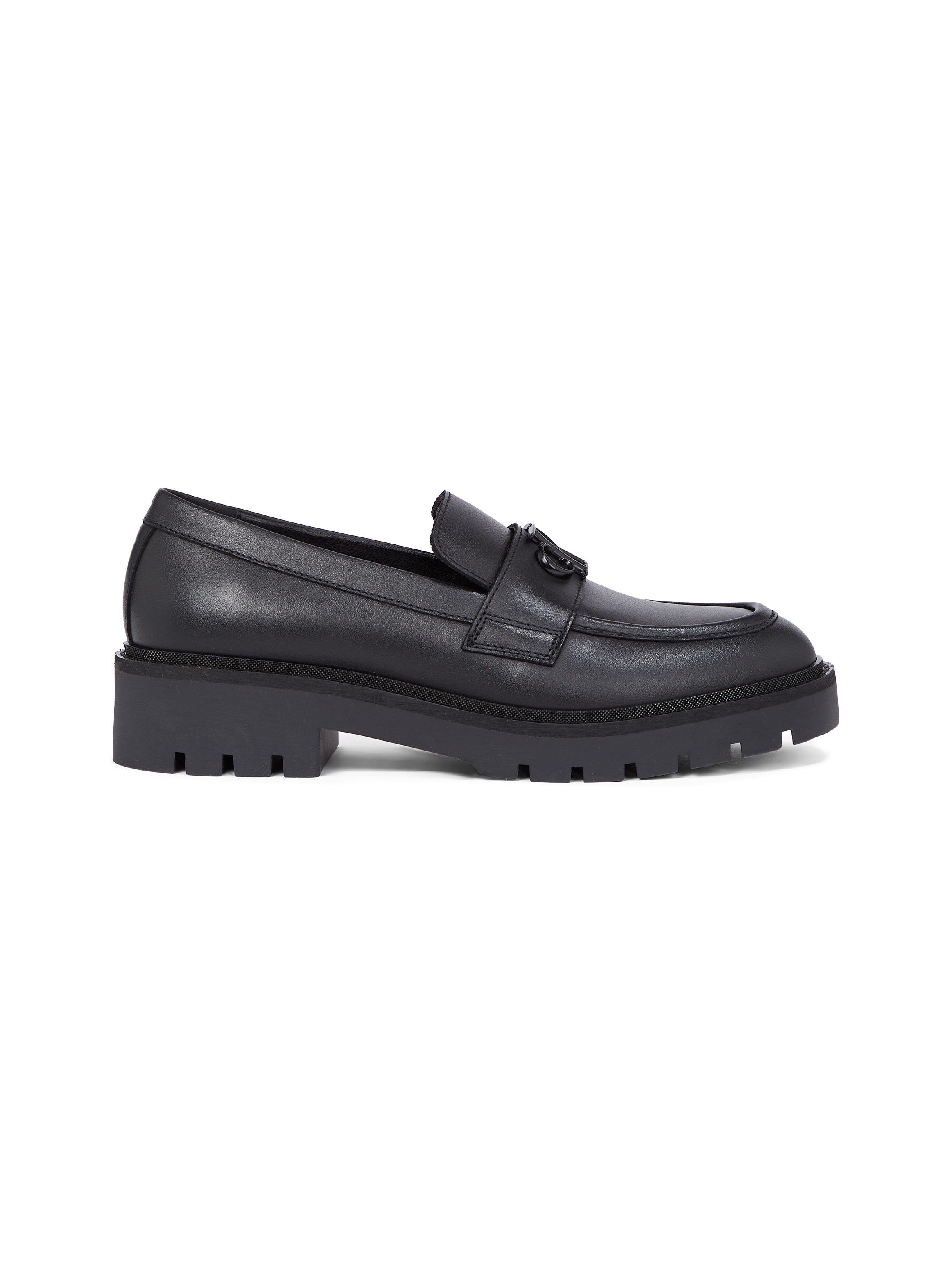 Calvin Klein Jeans Loafer »FLATFORM LOAFER HW MG LTH«, Blockabsatz, Schlupfschuh, Halbschuh, Businessschuh mit Zierriegel