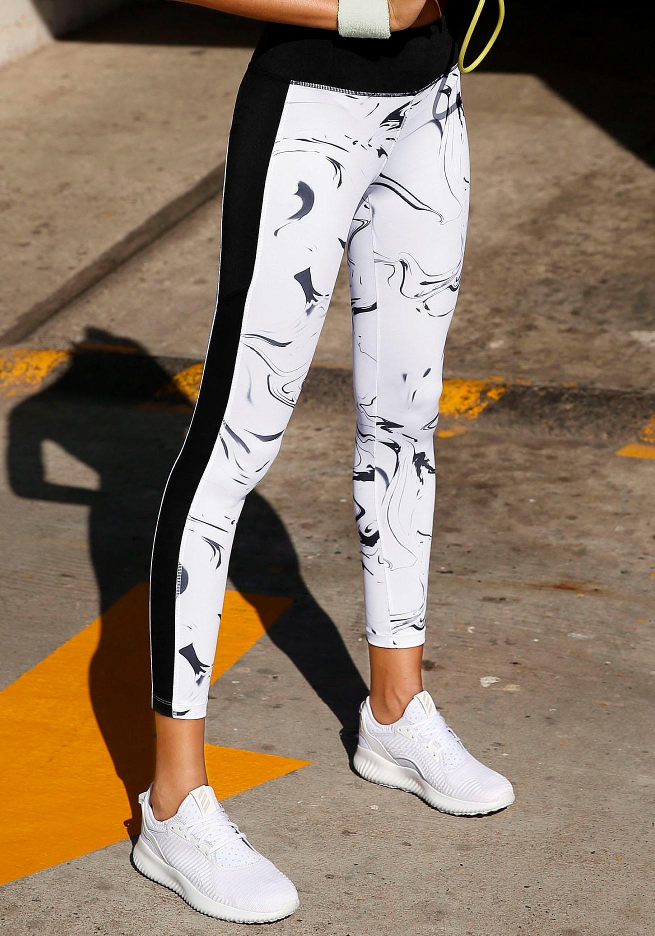 Lascana Active Leggings White Marble Im Marmor Muster Mit Seitenstreifen Fur Bestellen Baur