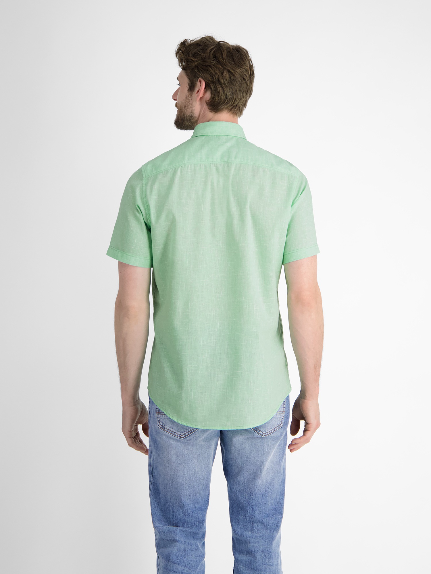 LERROS Kurzarmhemd "LERROS Kurzarmhemd mit verdecktem Button-down-Kragen" günstig online kaufen