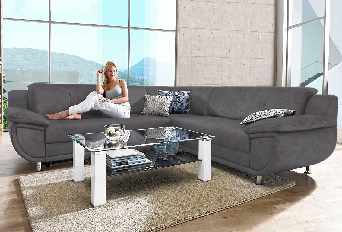 TRENDMANUFAKTUR Ecksofa "Rondo wahlweise mit Schlaffunktion, bequeme Armleh günstig online kaufen
