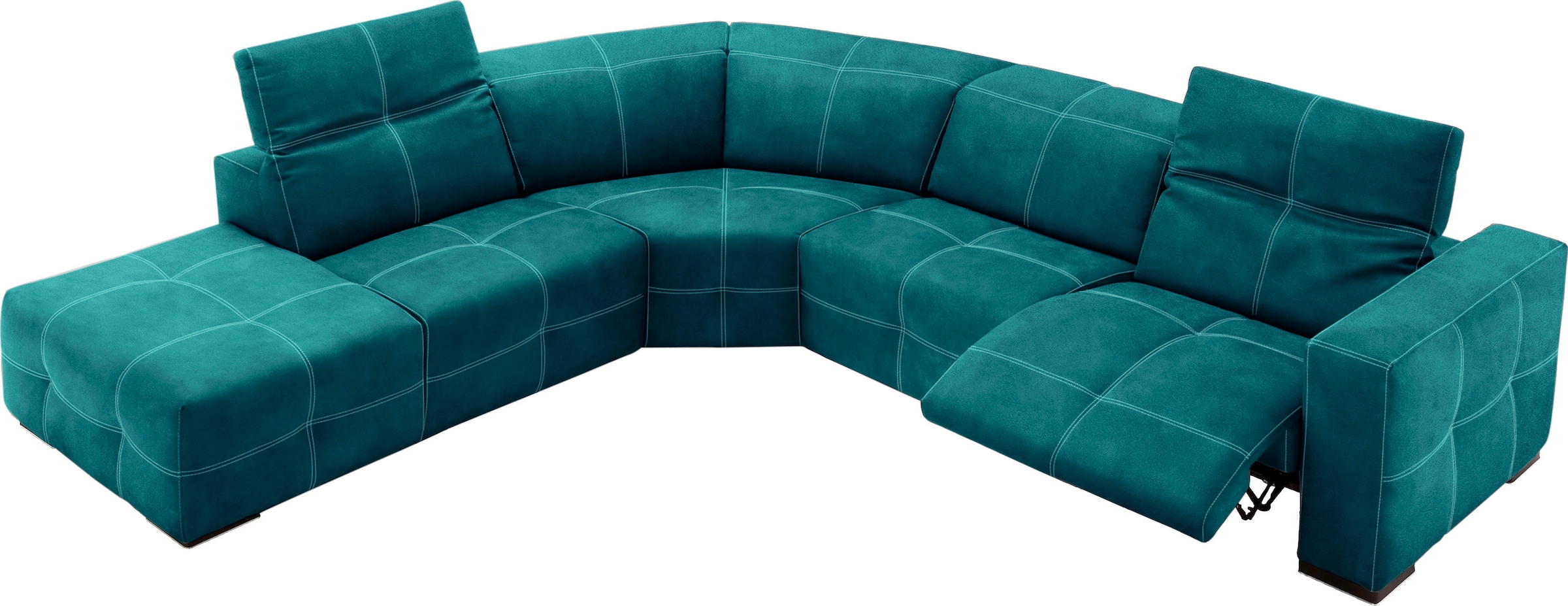 Egoitaliano Ecksofa "Sauvanne, Designsofa der Extraklasse, elegant und bequem, L-Form" wahlweise mit elektrischer Relaxfunktion, Kopfteilverstellung