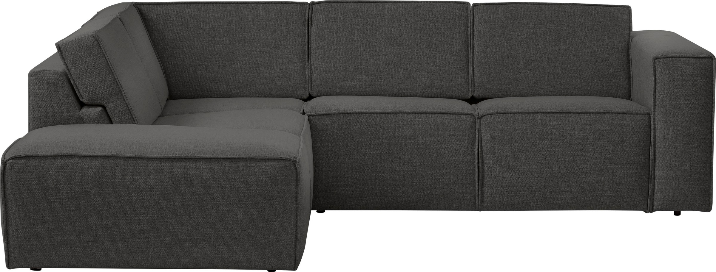 TRENDMANUFAKTUR Ecksofa »Dice mit Sitztiefenverstellung und Kaltschaumpolsterung«, hoher Sitzkomfort, aktuelle Kedernaht, L-Form