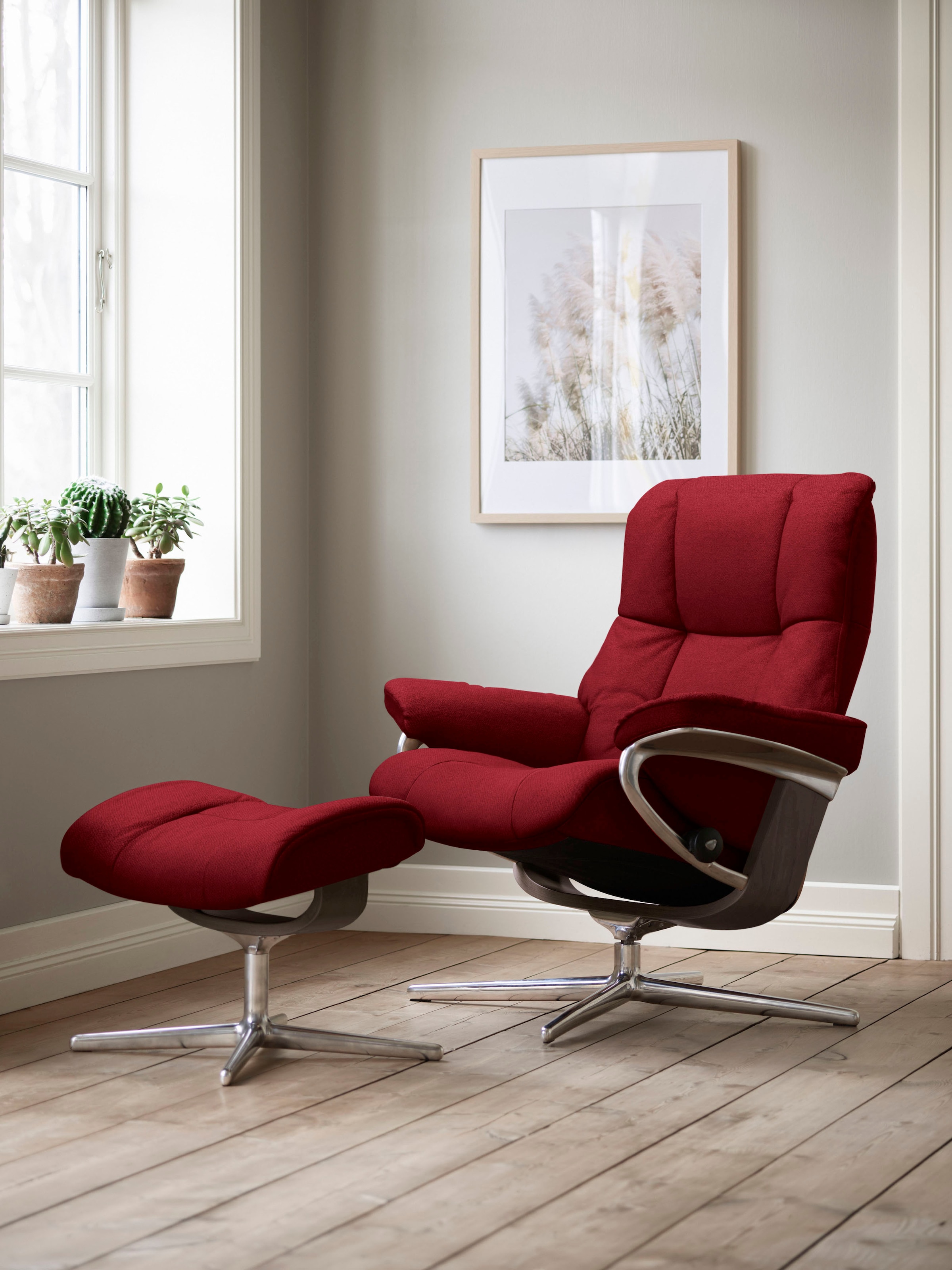 Stressless Fußhocker "Mayfair", mit Cross Base, Größe S, M & L, Holzakzent Wenge