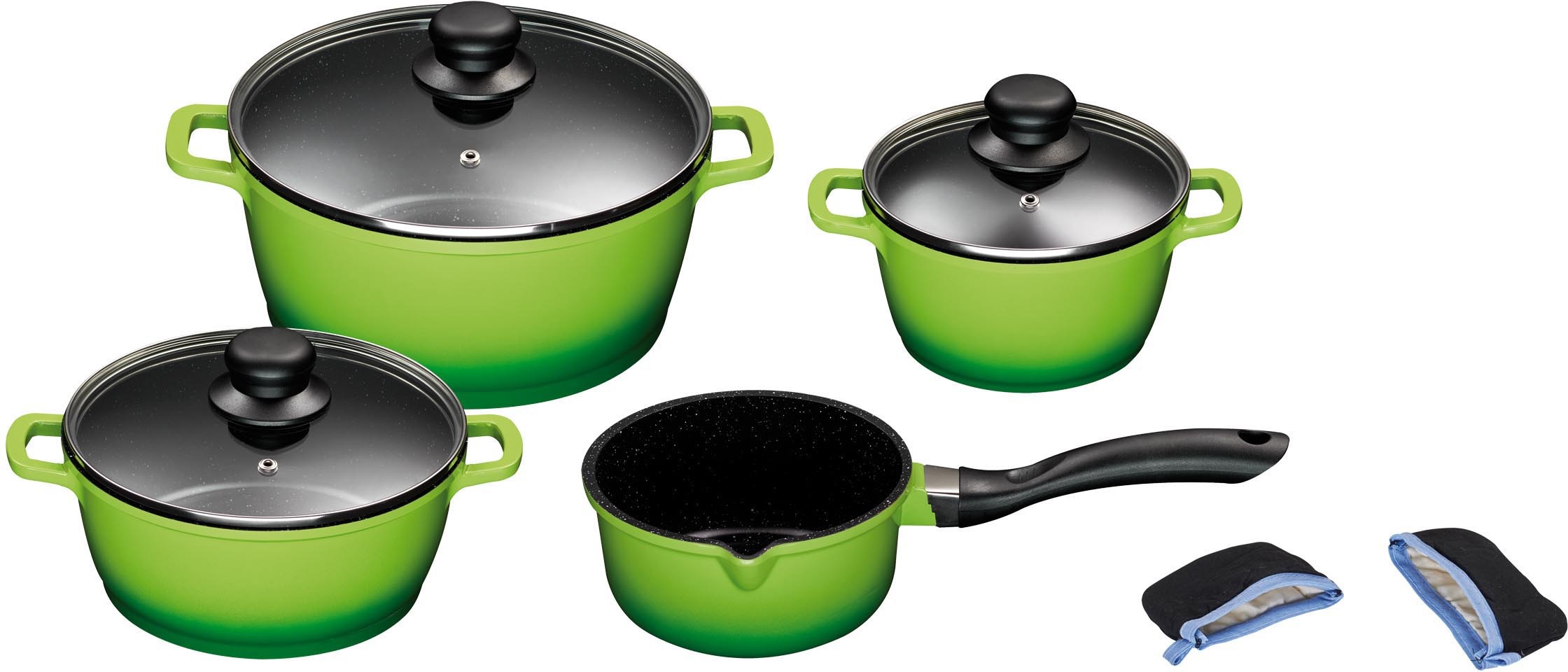 KING Topf-Set Set, je 1 Kochtopf Ø 16/20/24 cm, 1x Stielkasserolle Ø 16 cm, günstig online kaufen