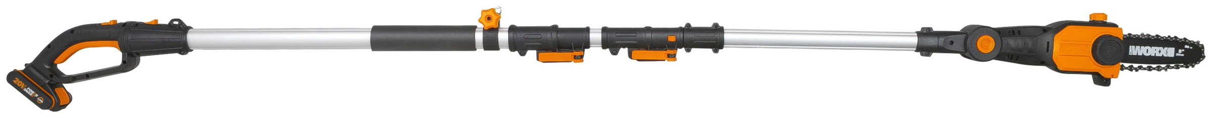 Worx Akku-Hochentaster »20V Akku Hochentaster, 20cm, Teleskopgriff max. 3,6m«, (Set, Gartenscheren-Maschinen), inklusive 20V/2Ah Akku und Ladegerät