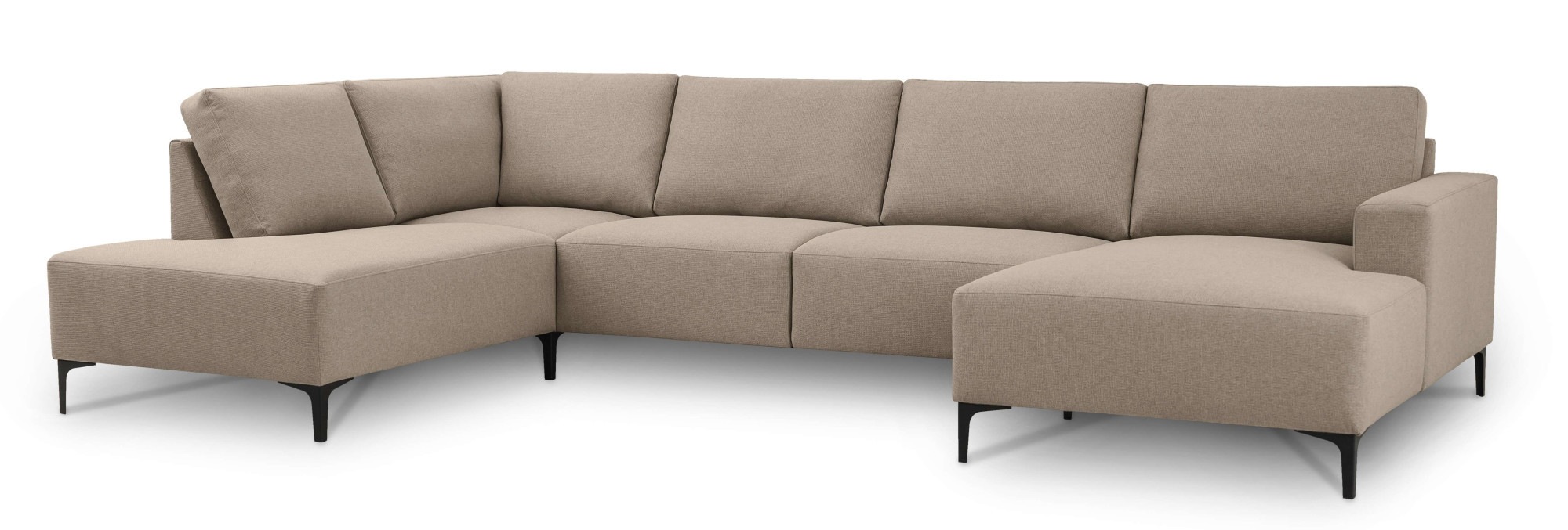 Home affaire Wohnlandschaft »Tournon U-Form, XXL Sofa, Breite 333 cm, Webstoff, Chenille« Designsofa im nordischen Stil, Wellenunterfederung, Metallfüße