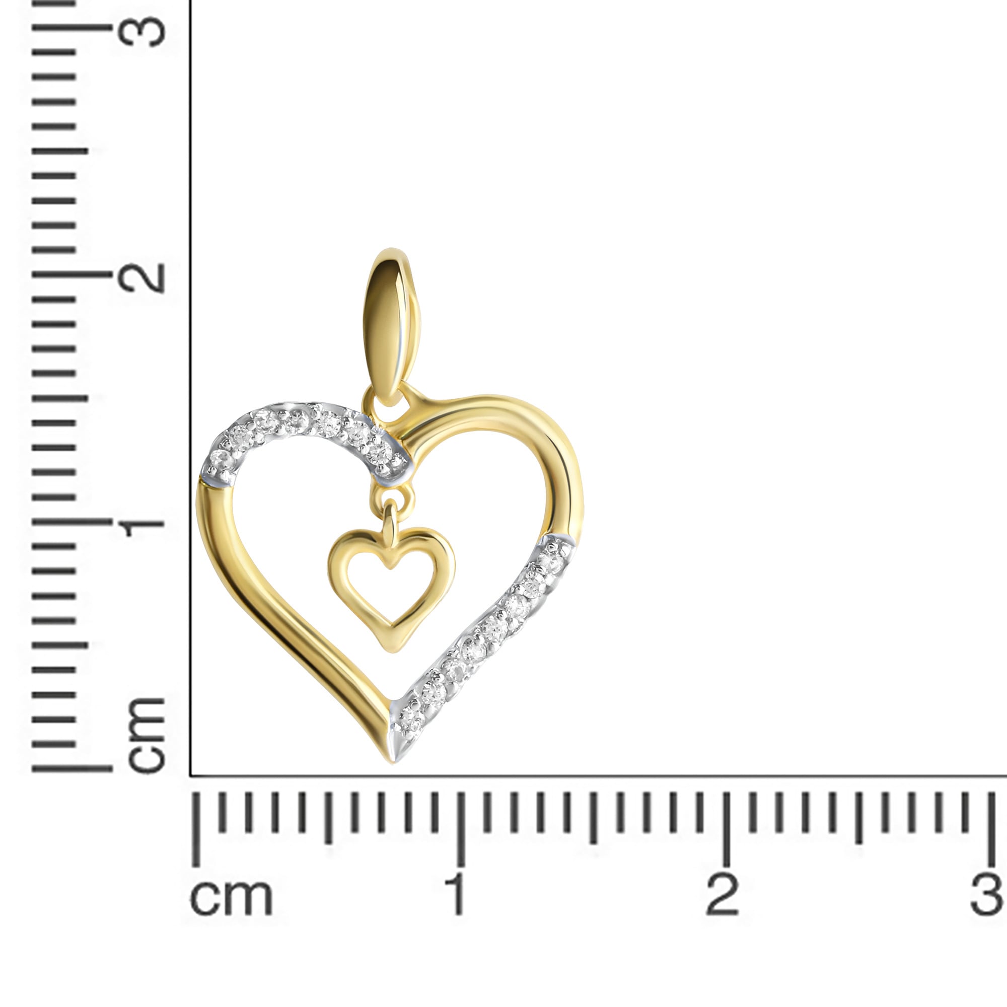 Vivance Kettenanhänger »925-Sterling Silber vergoldet teilweise rhodiniert Zirkonia«