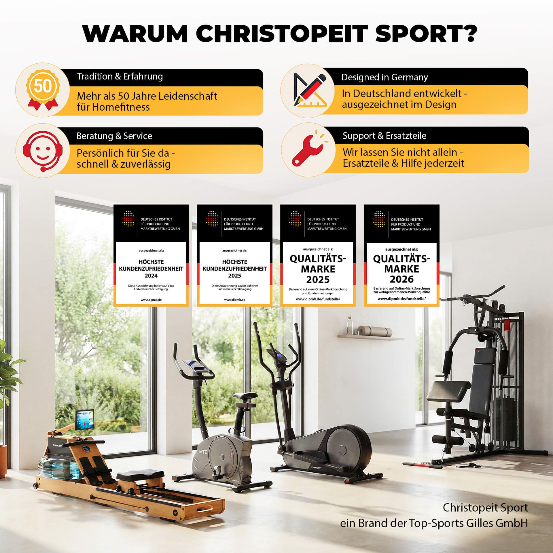 Christopeit Sport® Crosstrainer-Ergometer »Eco 2000"« 150 kg max. Benutzergewicht, 24 Widerstandsstufen