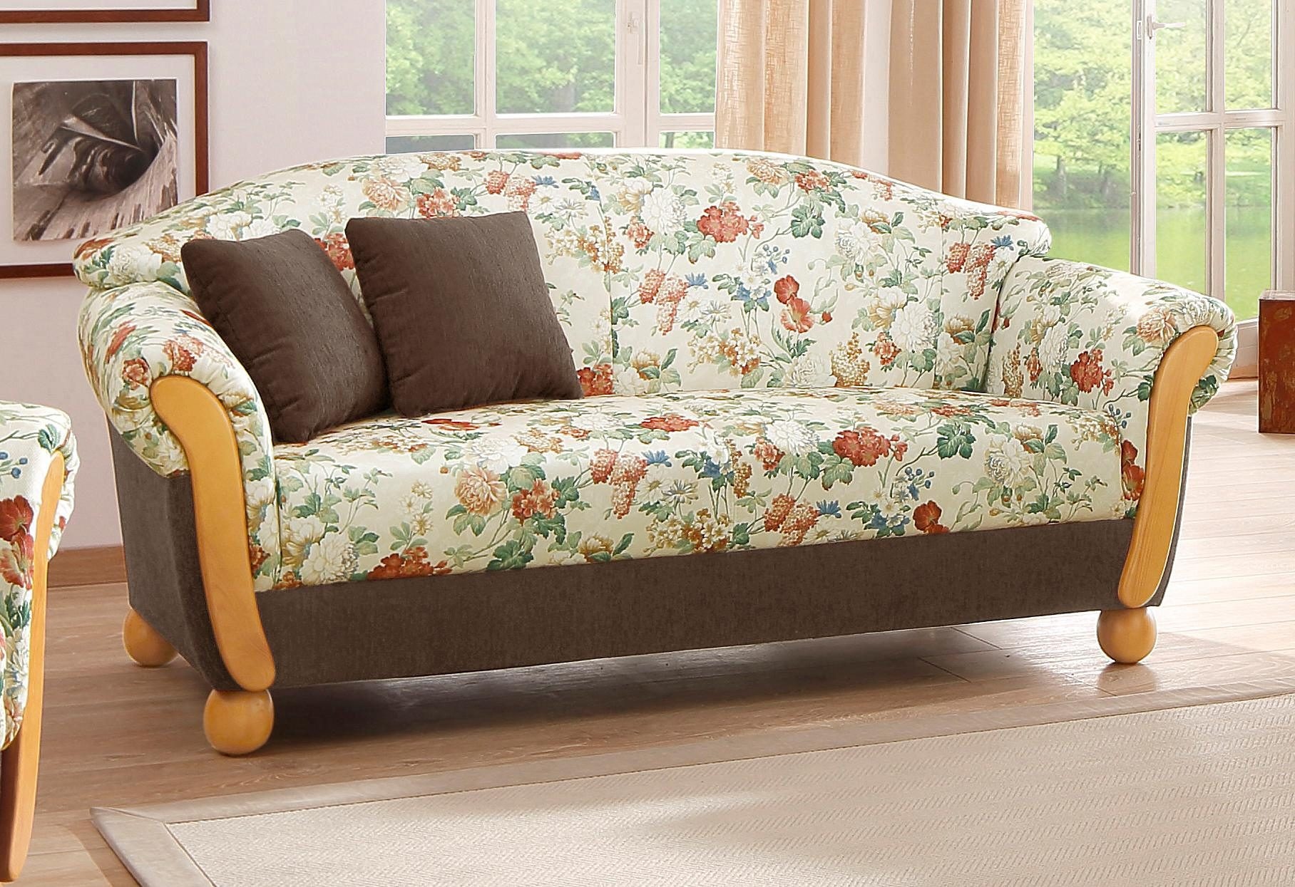 Home affaire 3-Sitzer "Milano, bequemes Sofa mit geschwungenen Armlehnen, L günstig online kaufen