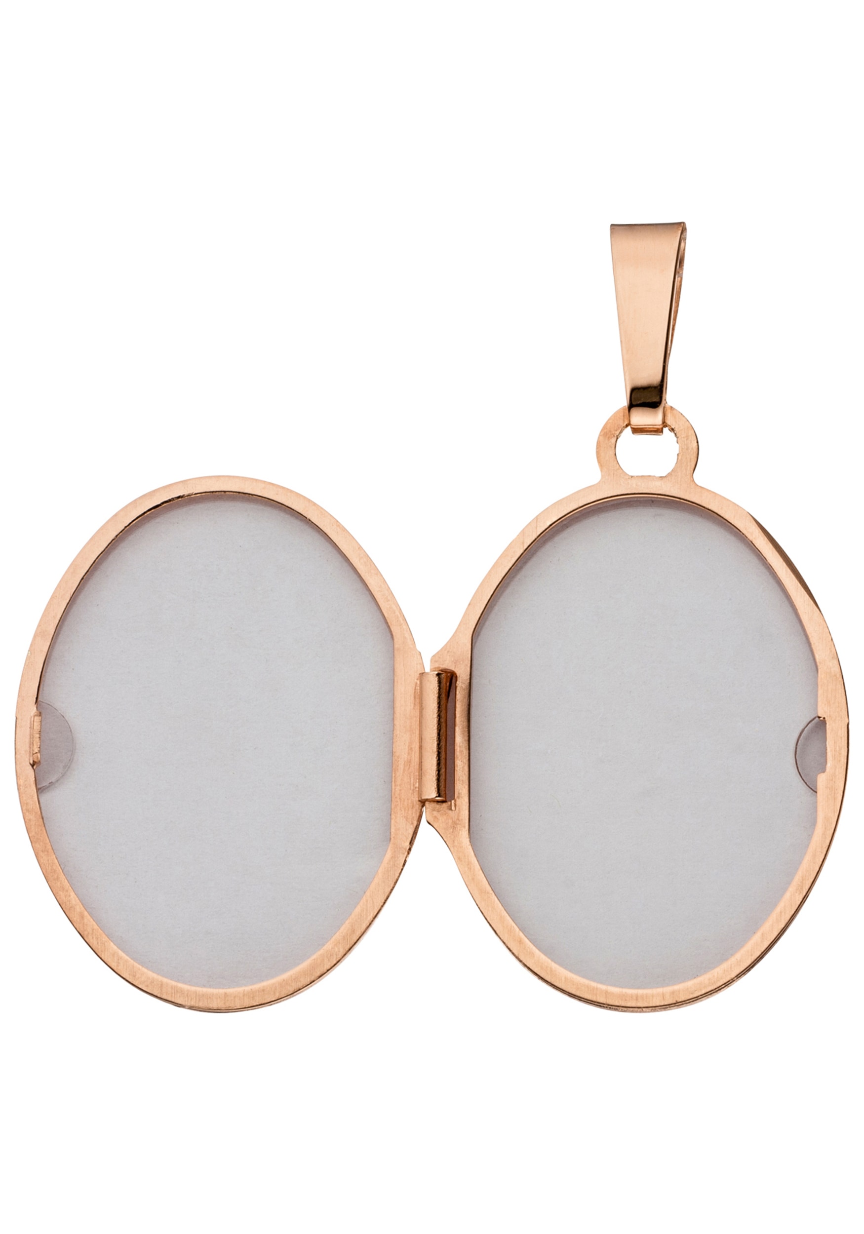 JOBO Medallionanhänger »Anhänger Medaillon Blumen oval 24 mm« ()  925 Silber roségold vergoldet für 2 Fotos