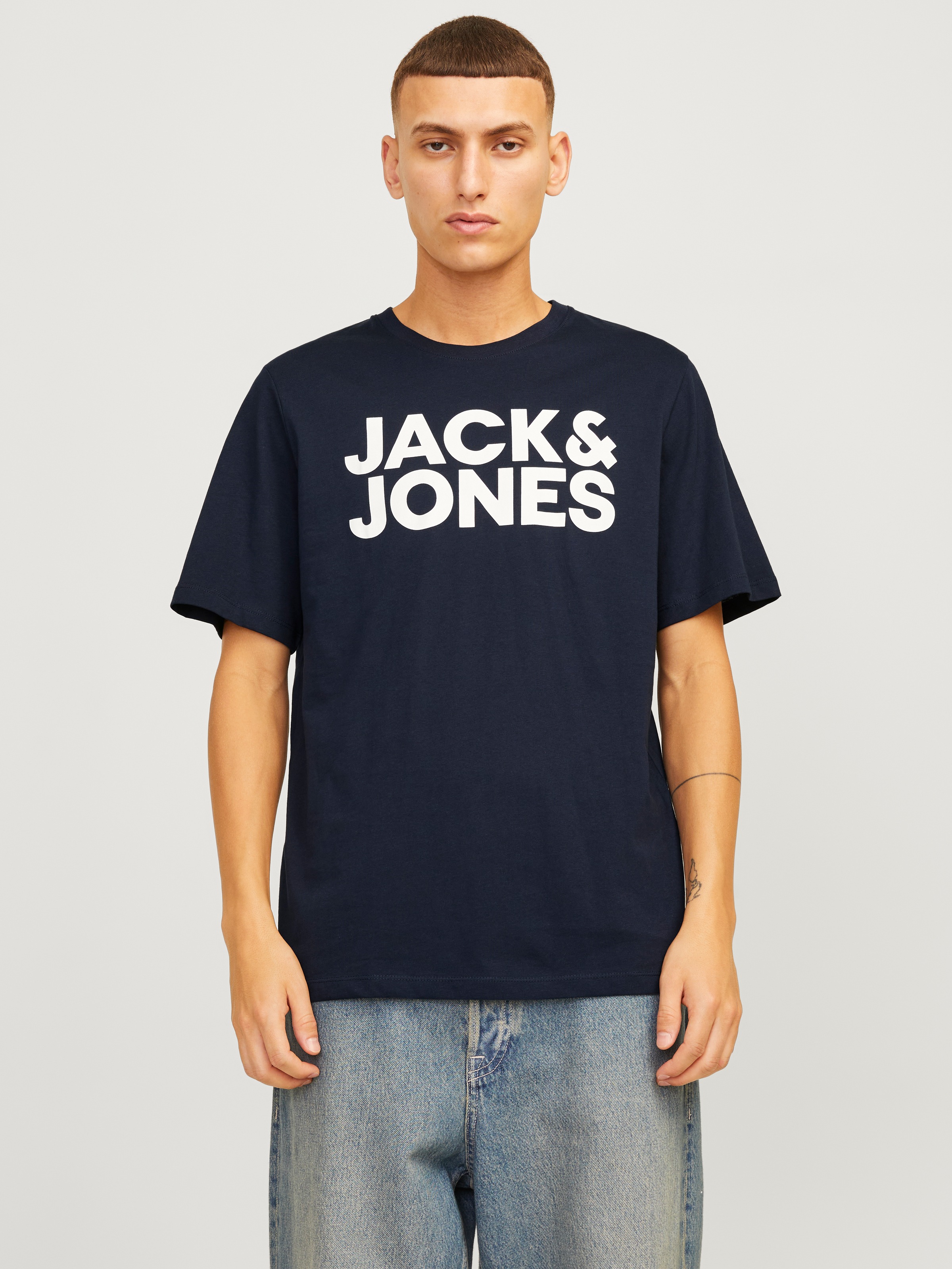 Jack & Jones T-shirt à Manches Courtes Corp Logo 3 Unités White / Pack W Navyblazer / Black All Big XL Homme 6