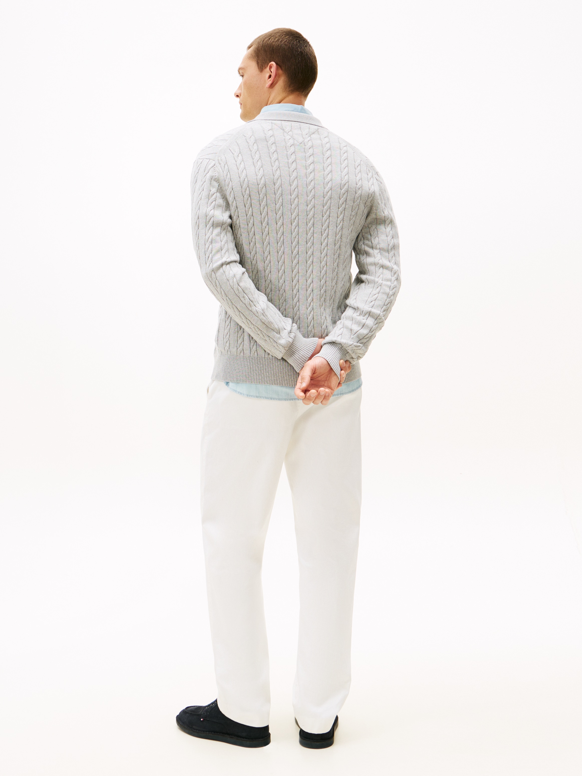 Tommy Hilfiger Polokragenpullover »CLASSIC COTTON CABLE« mit Zopfmuster, regular fit