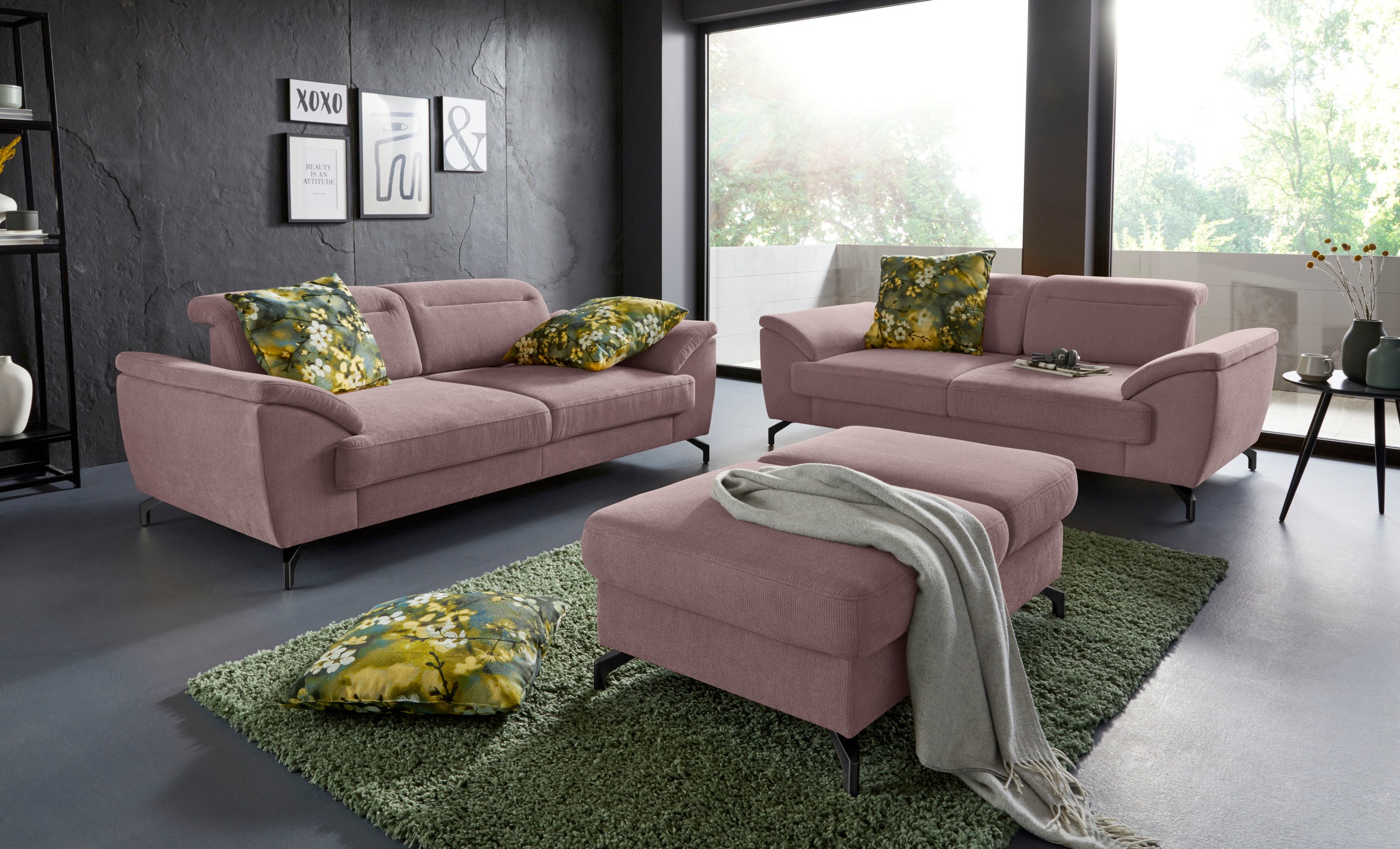 sit&more Hocker »Percy«, Fußhöhe 12 cm, mit Klappfunktion, wahlweise in 2 Fußfarben
