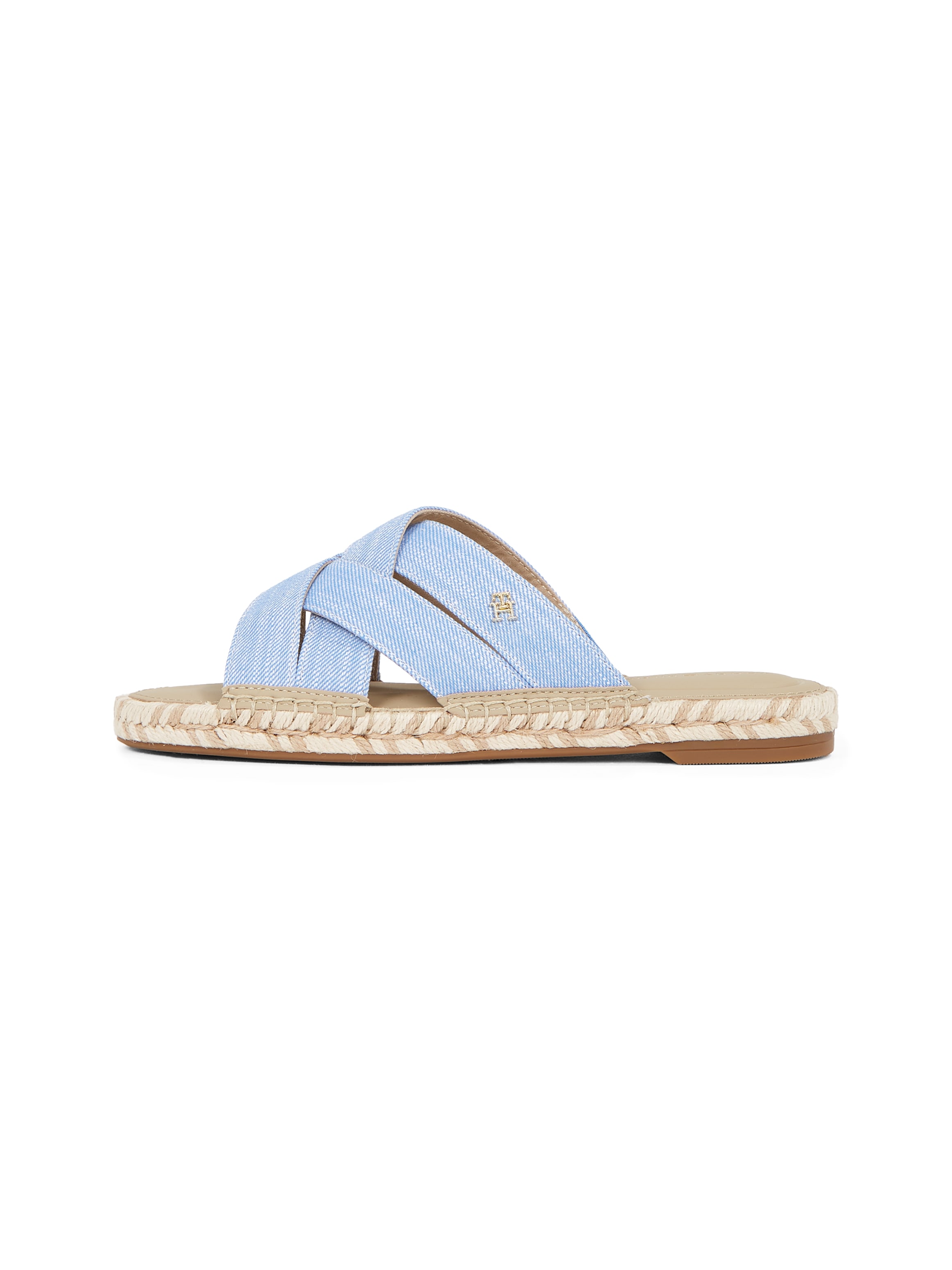 Tommy Hilfiger Pantolette »CHAMBRAY ESPADRILLE MULE«, Plateau, Sommermode, Flats, Schlüpfschuh mit Bandagen in Flechtoptik