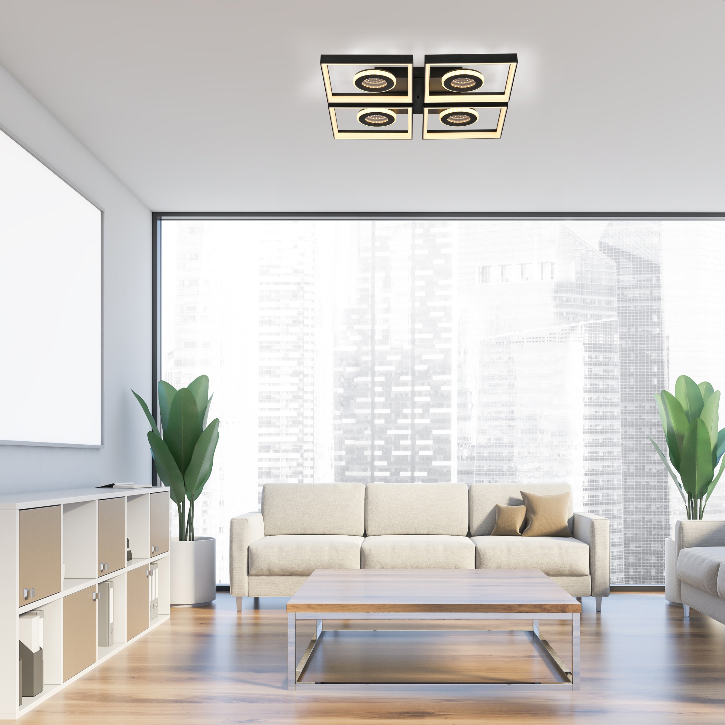 Paul Neuhaus Deckenleuchte »TRAFORO«, 1 flammig, Leuchtmittel LED-Board | LED fest integriert, CCT - über Fernbedienung, dimmbar über Fernbedienung, Memory