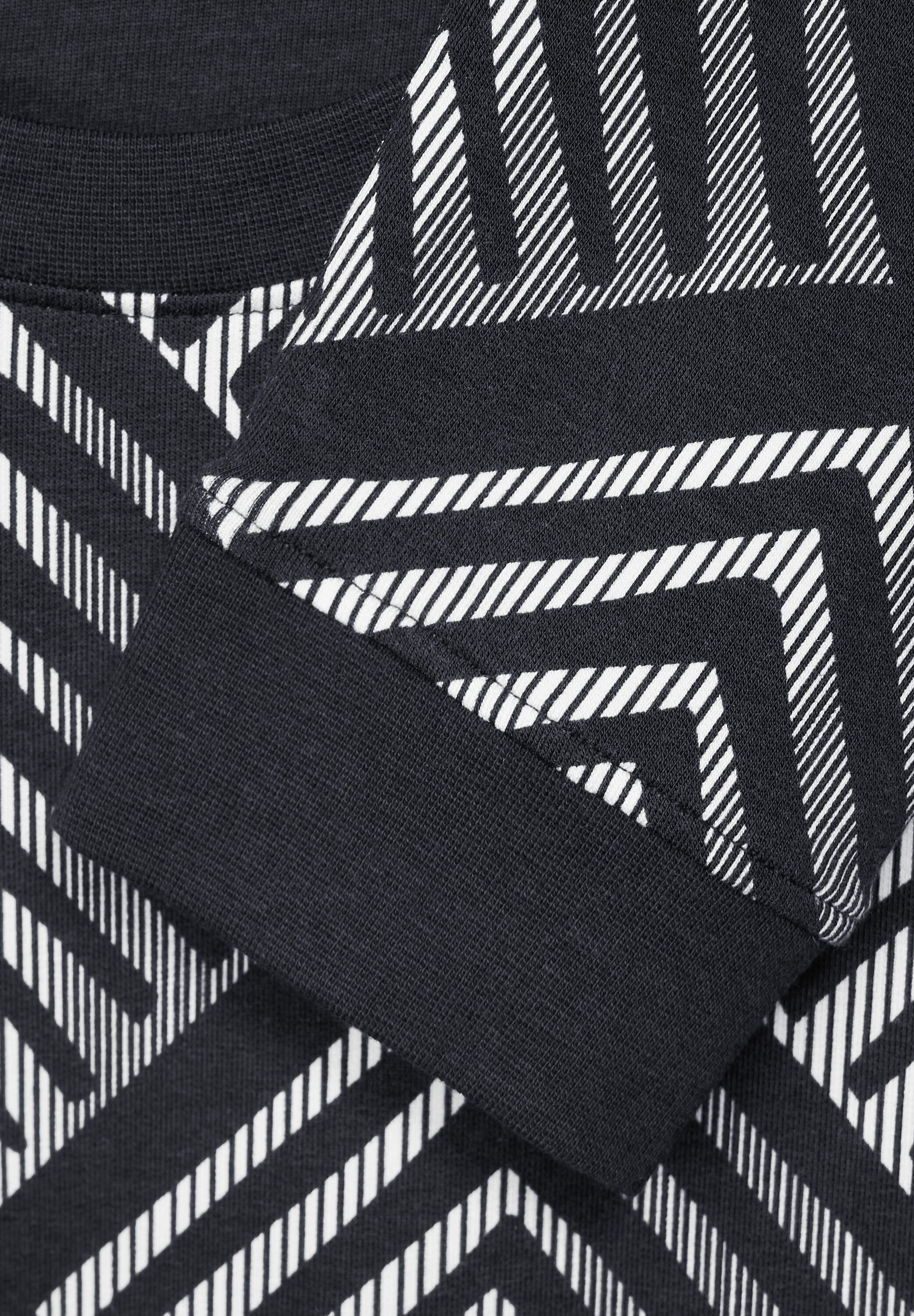 Tunnelzug »Langarmshirt Sweatshirt Cecil BAUR mit | Bund Grafikprint«, Printmuster, im Grafisches für bestellen