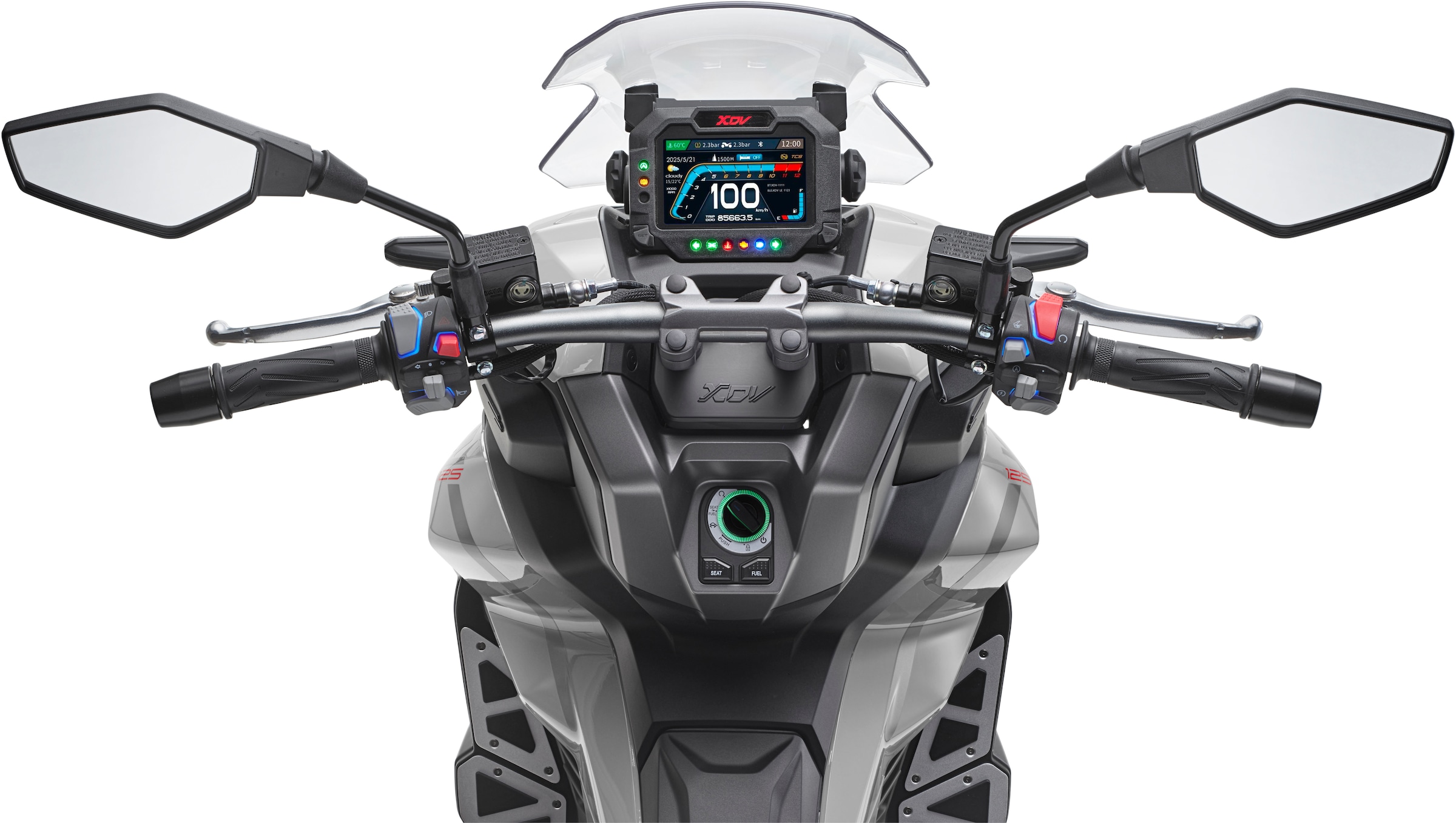 PRIKE Motorroller »PRIKE XDV 125, E5+, Adventure, ADV Roller«, 125 cm³, 95 km/h, Euro 5+, 11,4 PS, ABS, Windschutz, Heizgriffe, USB, EFI, digitales Display