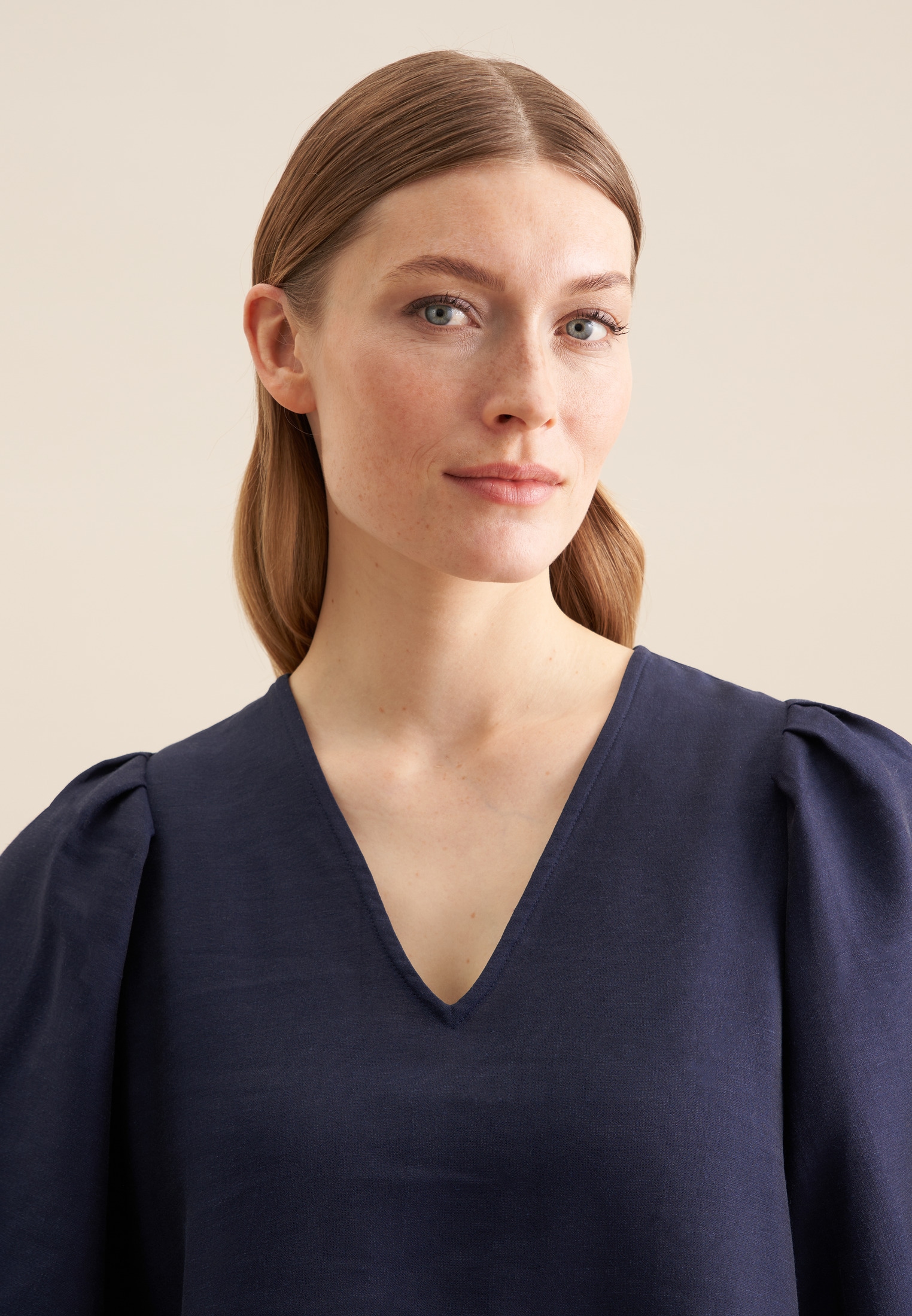 seidensticker Sommerkleid »Schwarze Rose«, 3/4-Arm V-Neck Uni