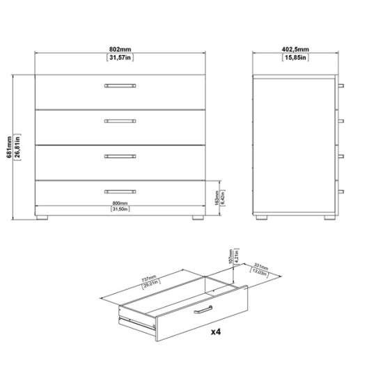 INOSIGN Kommode »Dallas«, Sideboard mit 4 Schubkästen, Breite 80,2 cm