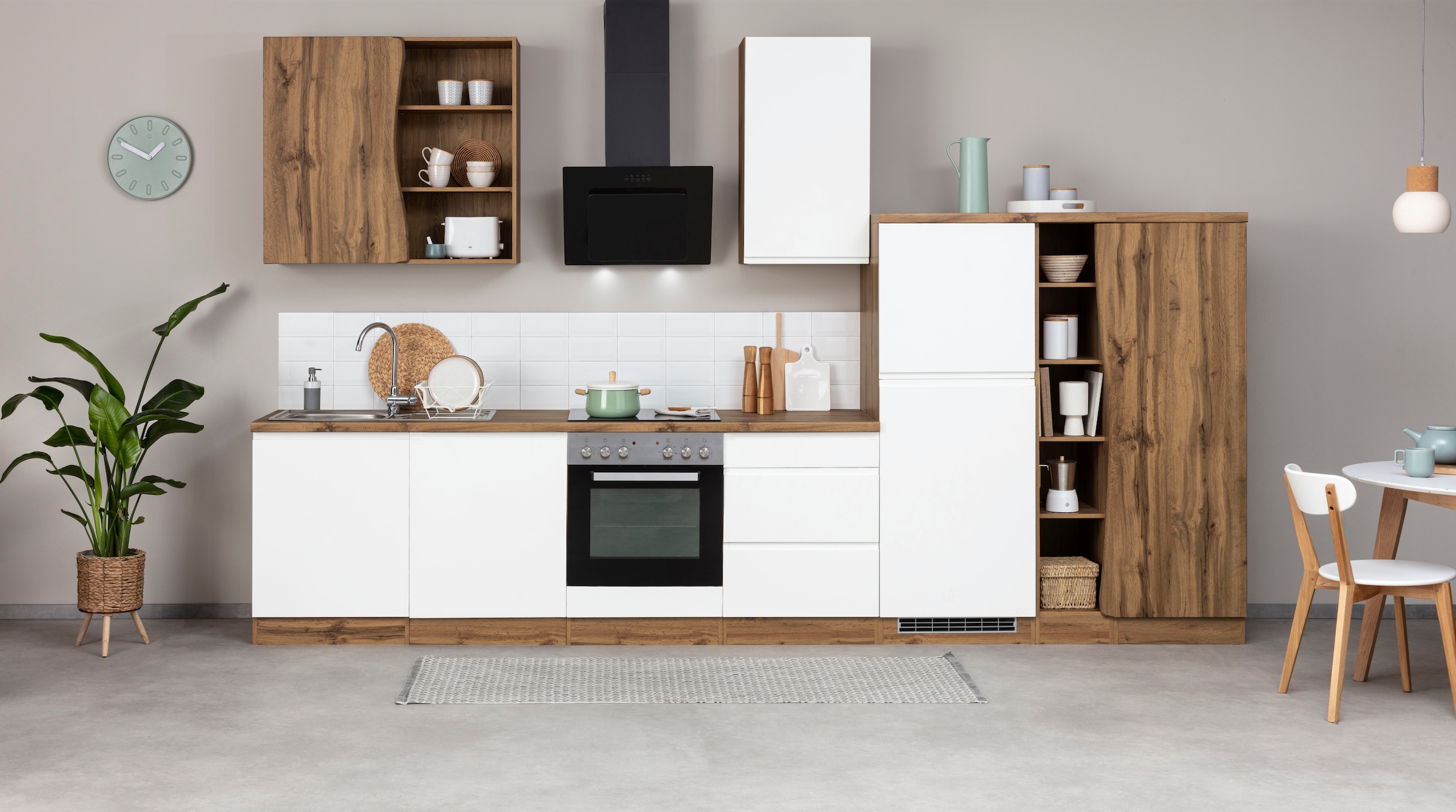 Küche »KS-Bruneck«, 380cm breit, wahlweise mit oder ohne E-Geräte, hochwertige...
