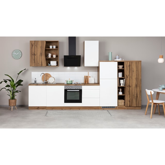 HELD MÖBEL Küche »Bruneck«, 380cm breit, wahlweise mit oder ohne E-Geräte,  hochwertige MDF-Fronten kaufen | BAUR