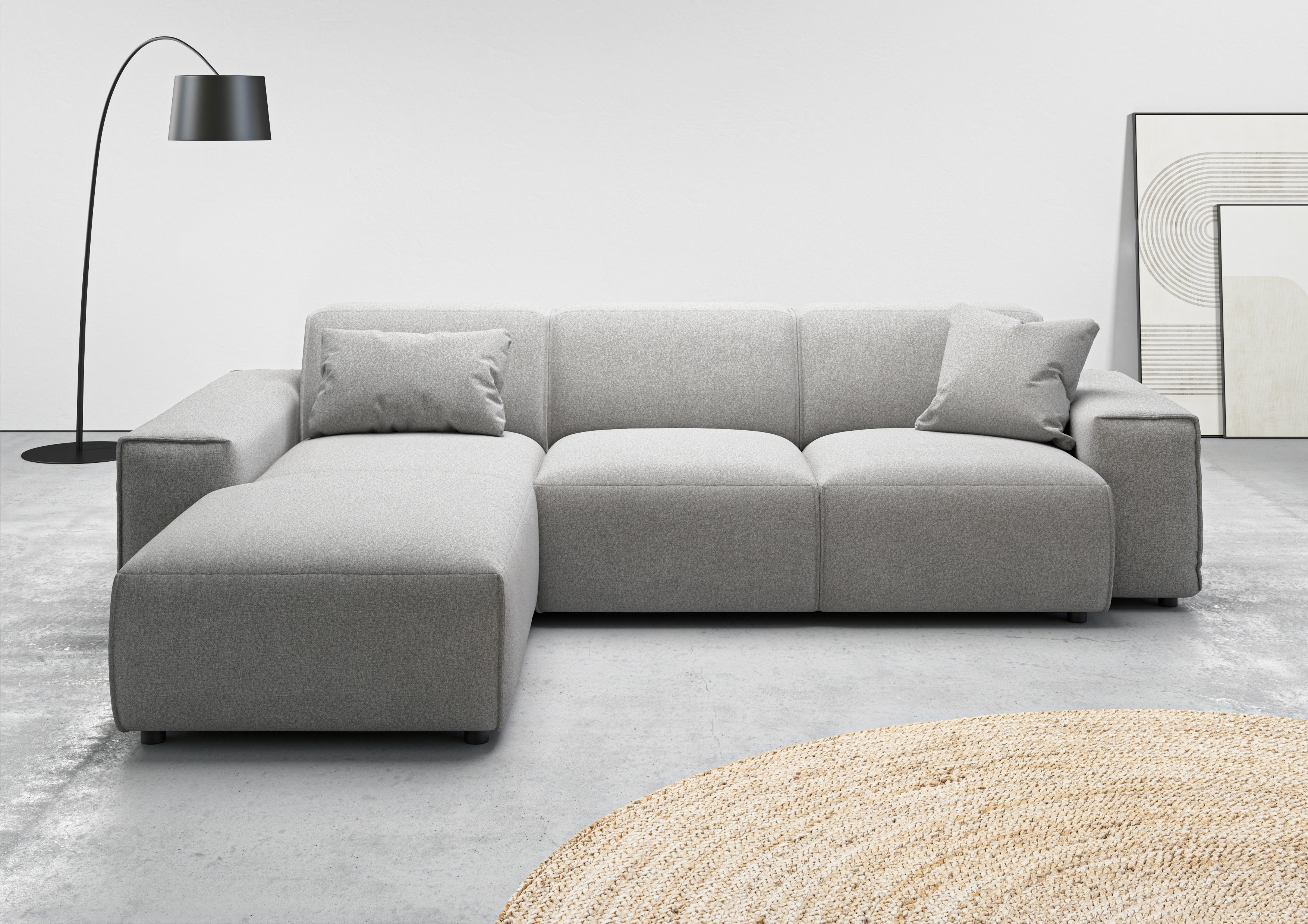 Home affaire Ecksofa "Glimminge L-Form auch in Breitcord, Feincord + Easy care-Bezug," Breite 264, Zierkissen