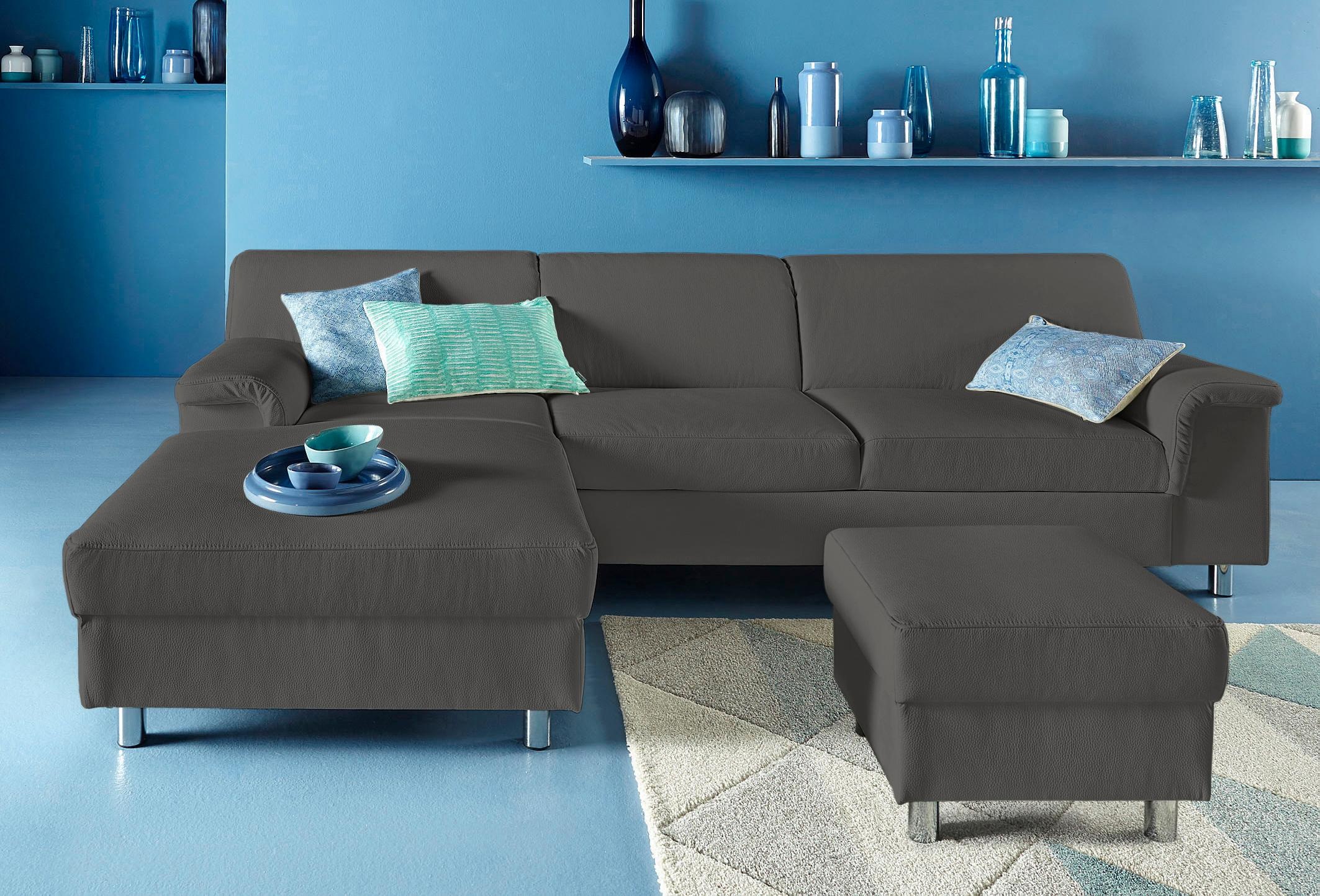 DOMO collection Ecksofa "Jamie, modern und elegant, Fußhöhe 9cm, L-Form," w günstig online kaufen