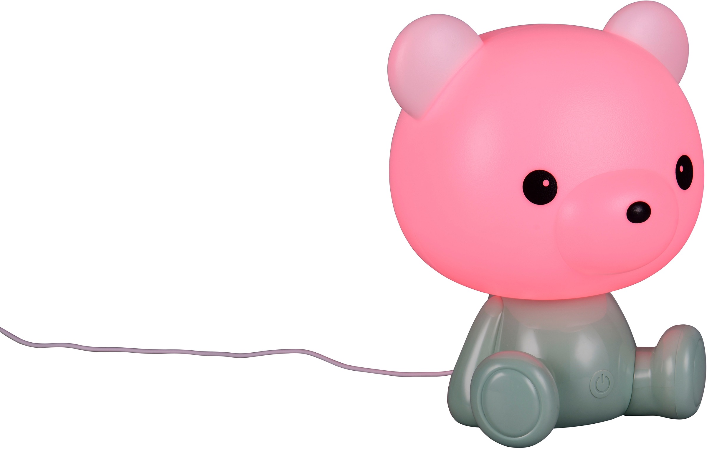 REALITY Leuchten LED Tischleuchte »CUTIE, Kinderzimmer Tischleuchte Nachttischleuchte Bären Optik, RGB«, 1 flammig, Leuchtmittel LED-Board | LED fest integriert, 0,3W 30 Lumen warmweiß 3000K, RGB Farbwechsel Modus, USB-Anschluss