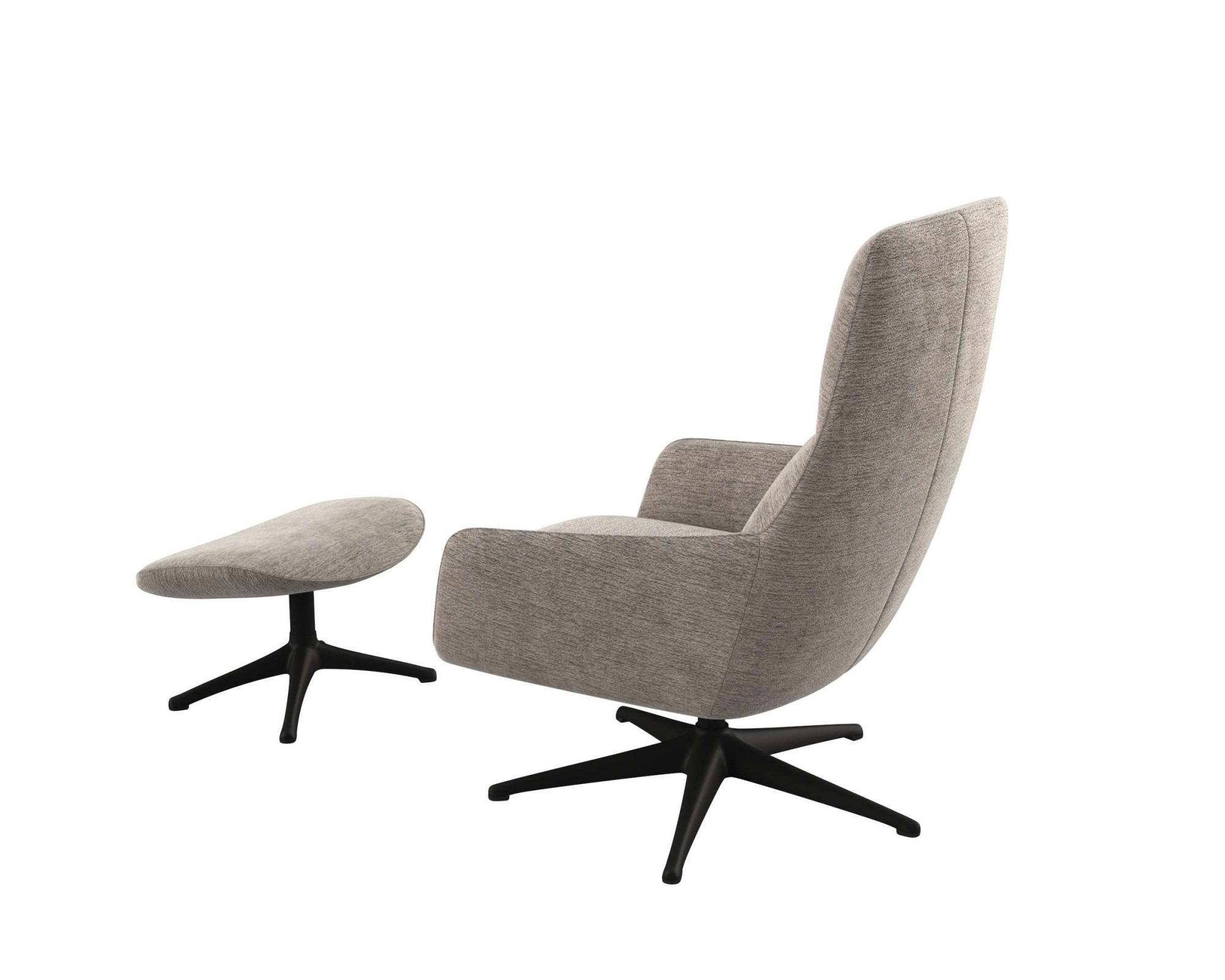 FLEXLUX Drehsessel »Marinella, Relaxsessel, TV-Loungesessel, Polstersessel,«, Liegefunktion, drehbar, Fuß schwarz