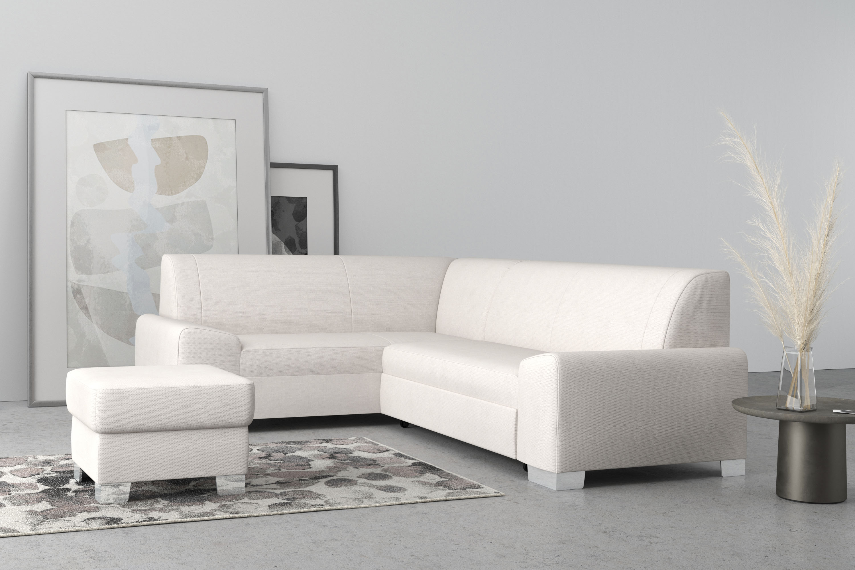 Thumbnail - DOMO collection Ecksofa "Anzio in kubischer Formensprache, flache Armlehnen, L-Form", Wahlweise mit Bettfunktion und Fed...