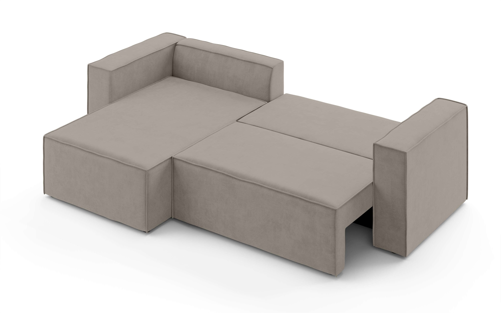 INOSIGN Ecksofa »LINCOLNVILLE mit Bettfunktion und Bettkasten, Maße B/H/T 244/76/150 cm«, L-Form mit Wellenunterfederung, Recamiere beidseitig montierbar