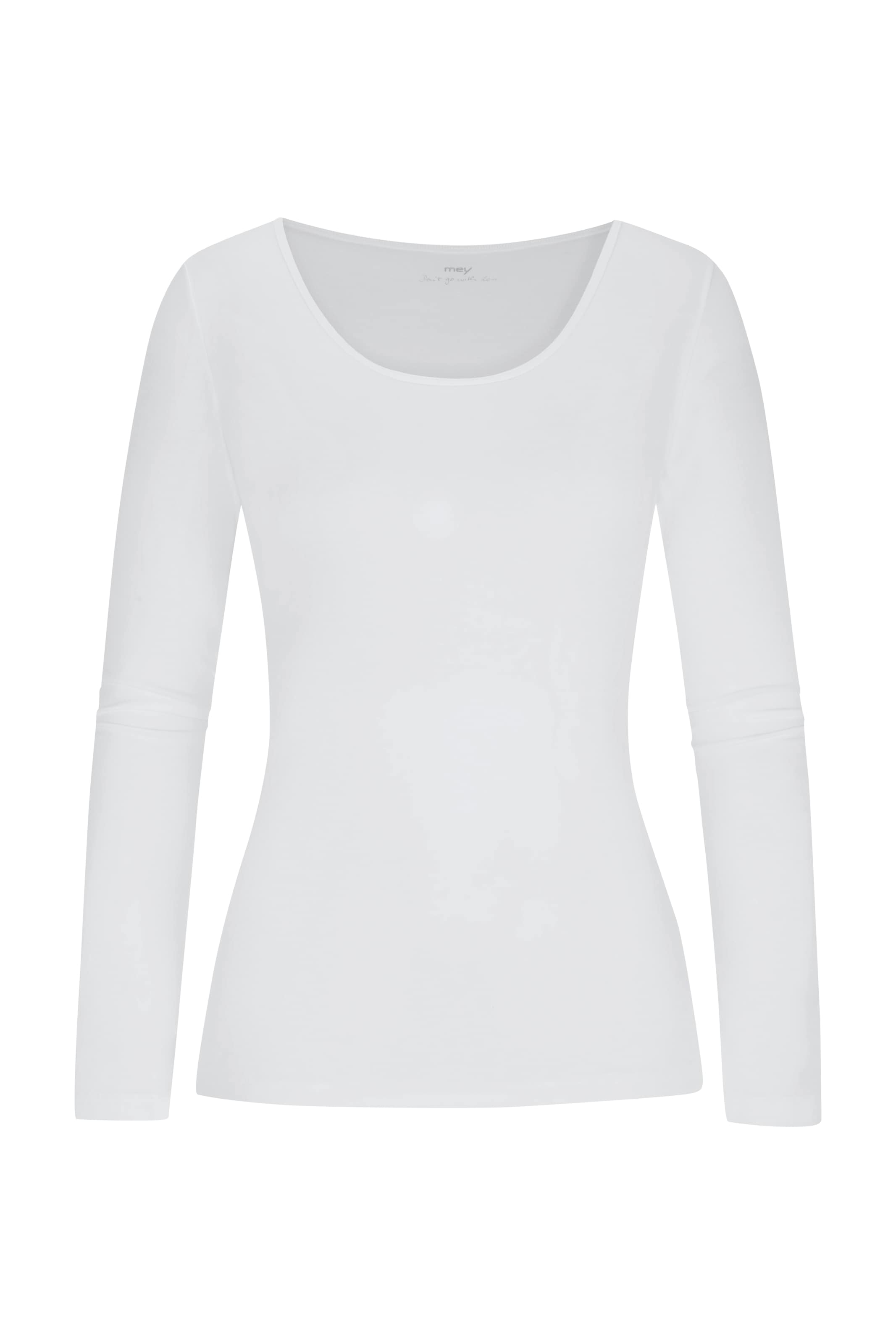 Mey Langarmshirt »COTTON PURE«, Tiefer Rundhalsausschnitt