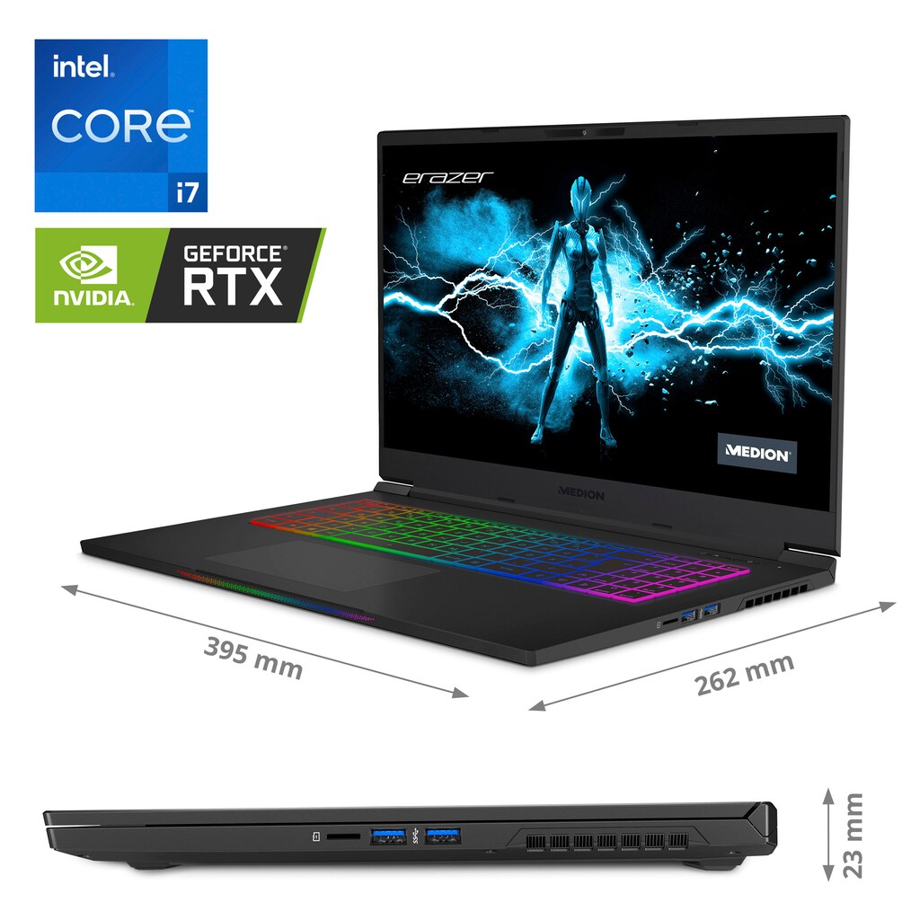 Medion® Notebook »ERAZER® Beast X30«, 43,9 cm, / 17,3 Zoll, Intel, Core i7, GeForce RTX 3070 Ti, 1000 GB SSD