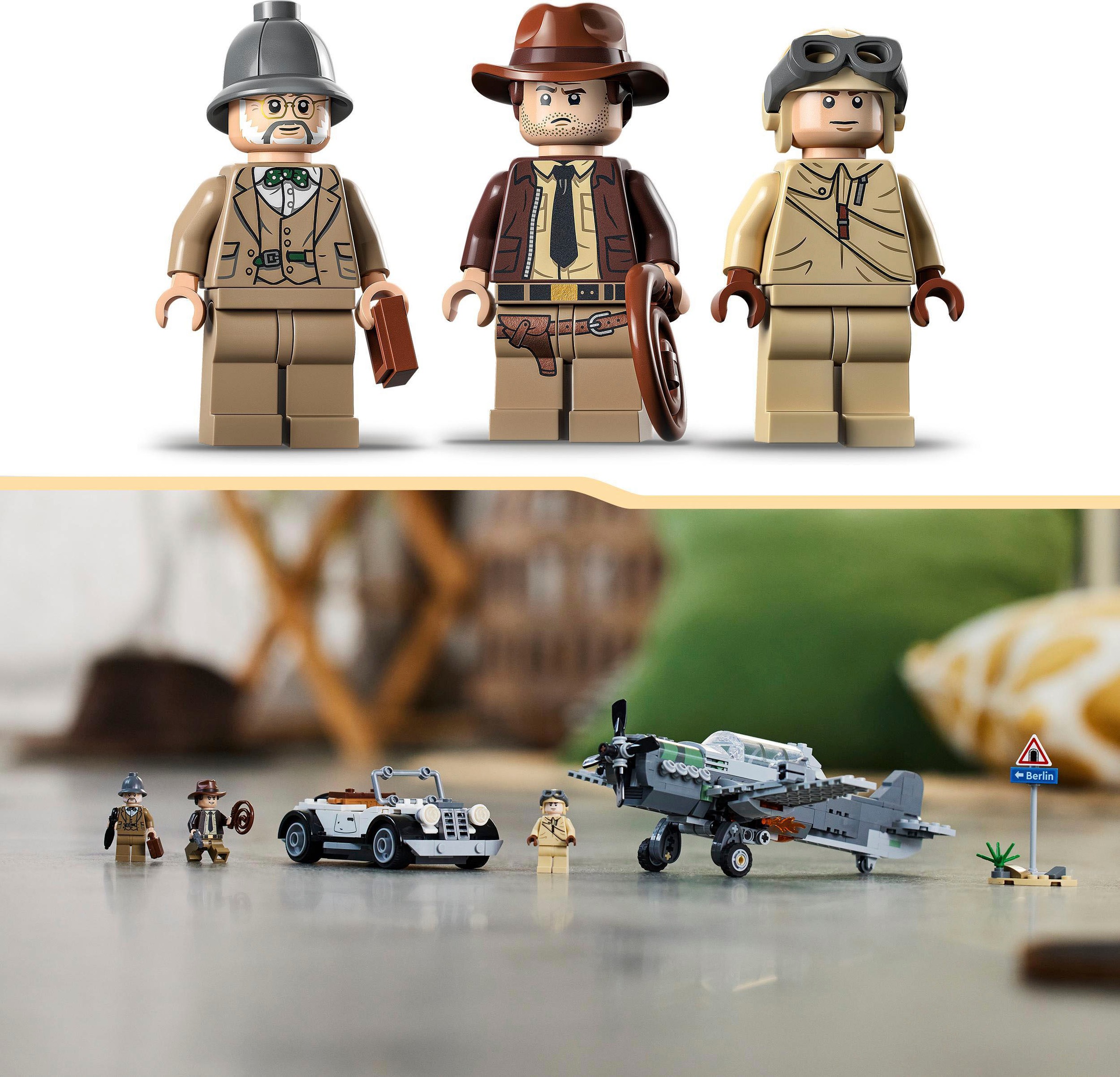 LEGO® Konstruktionsspielsteine »Flucht vor dem Jagdflugzeug (77012), LEGO® Indiana Jones«, (387 St.), Made in Europe