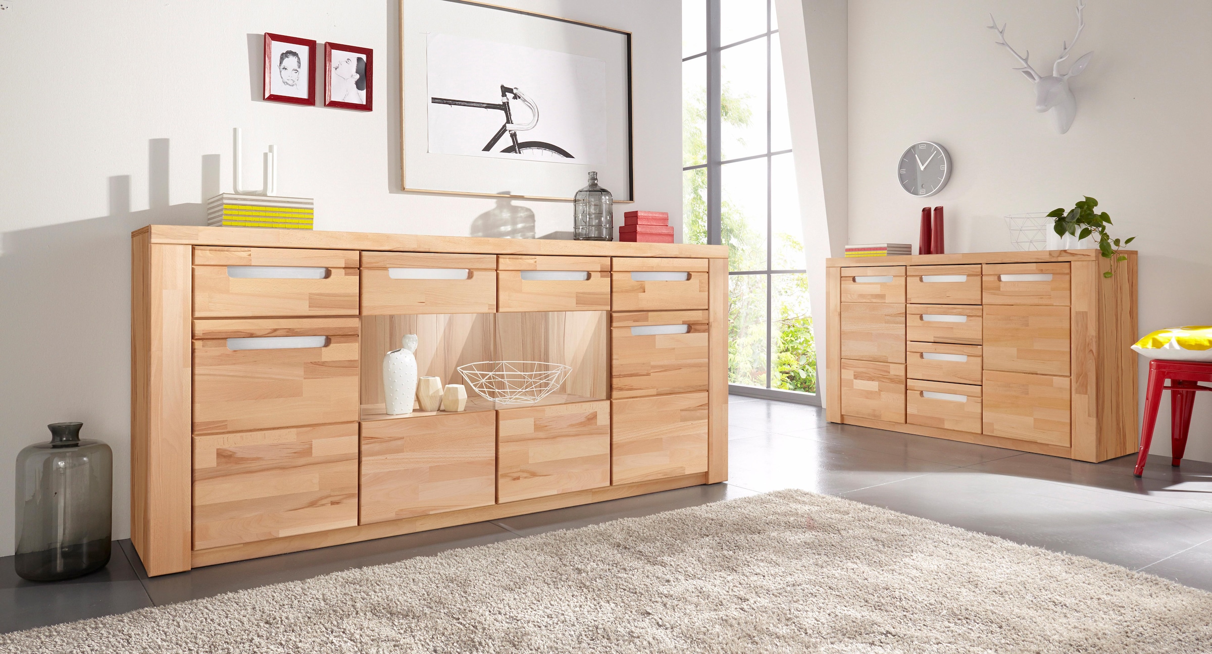 Woltra Sideboard »Kolding«, Breite 140 cm mit 4 Schubkästen