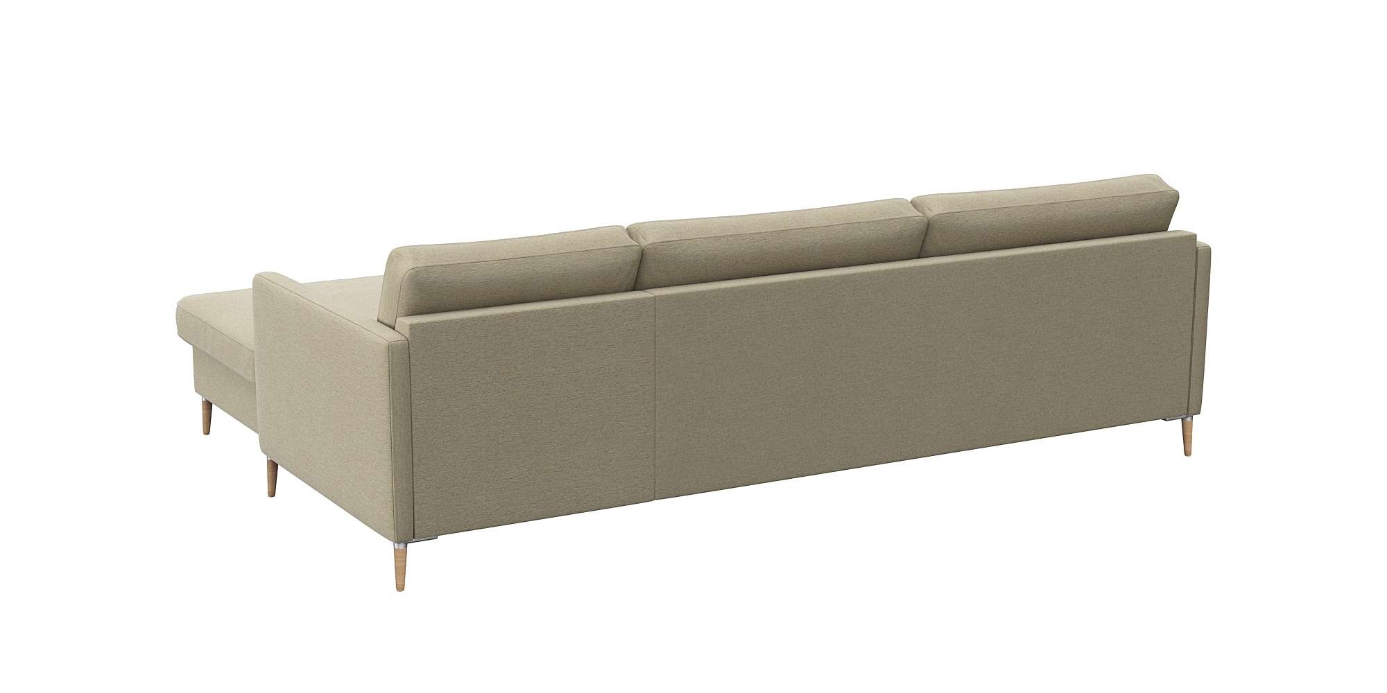 FLEXLUX Ecksofa »Fiore, super Sitzkomfort durch Kaltschaum im Sitz, L-Form«, schmale Armlehnen, Füße Alu+ Eiche